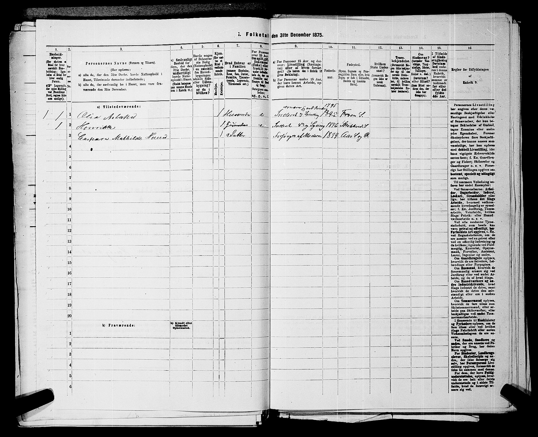 RA, Folketelling 1875 for 0214P Ås prestegjeld, 1875, s. 108