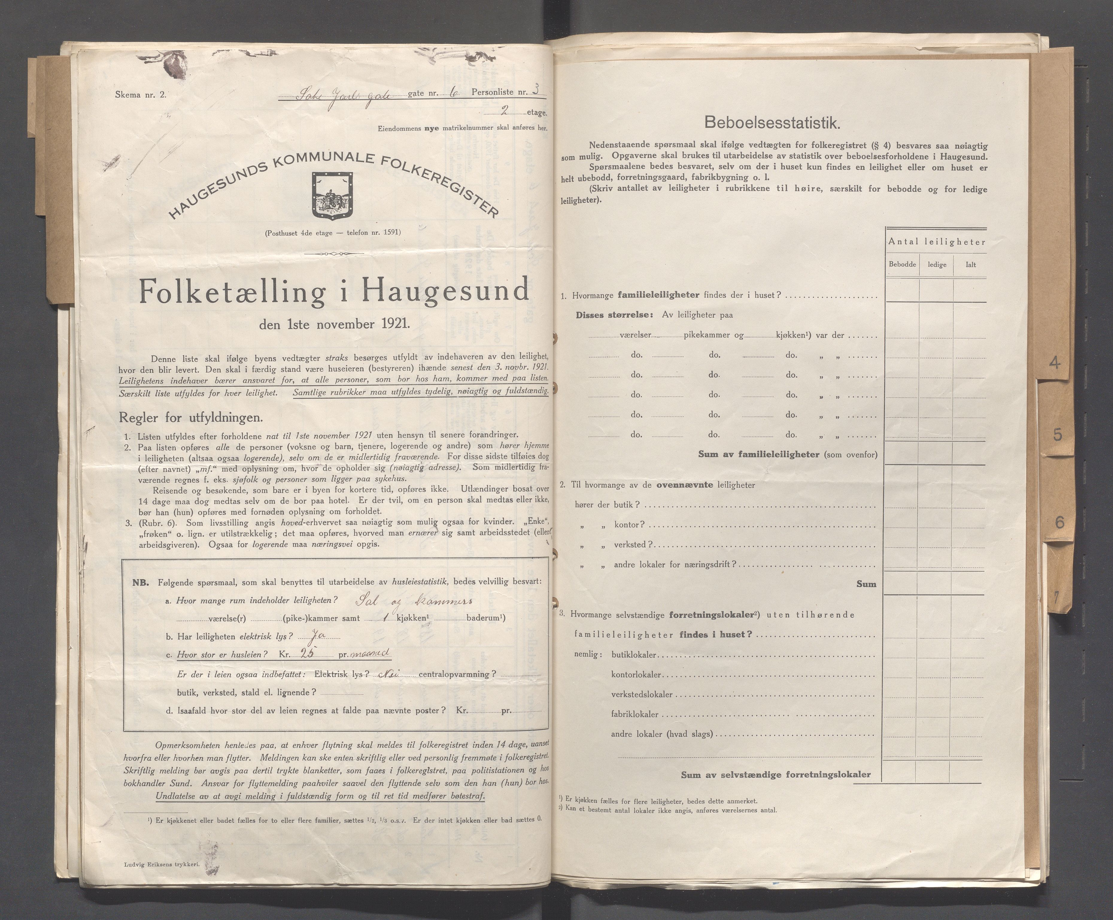 IKAR, Kommunal folketelling 1.11.1921 for Haugesund, 1921, s. 4293