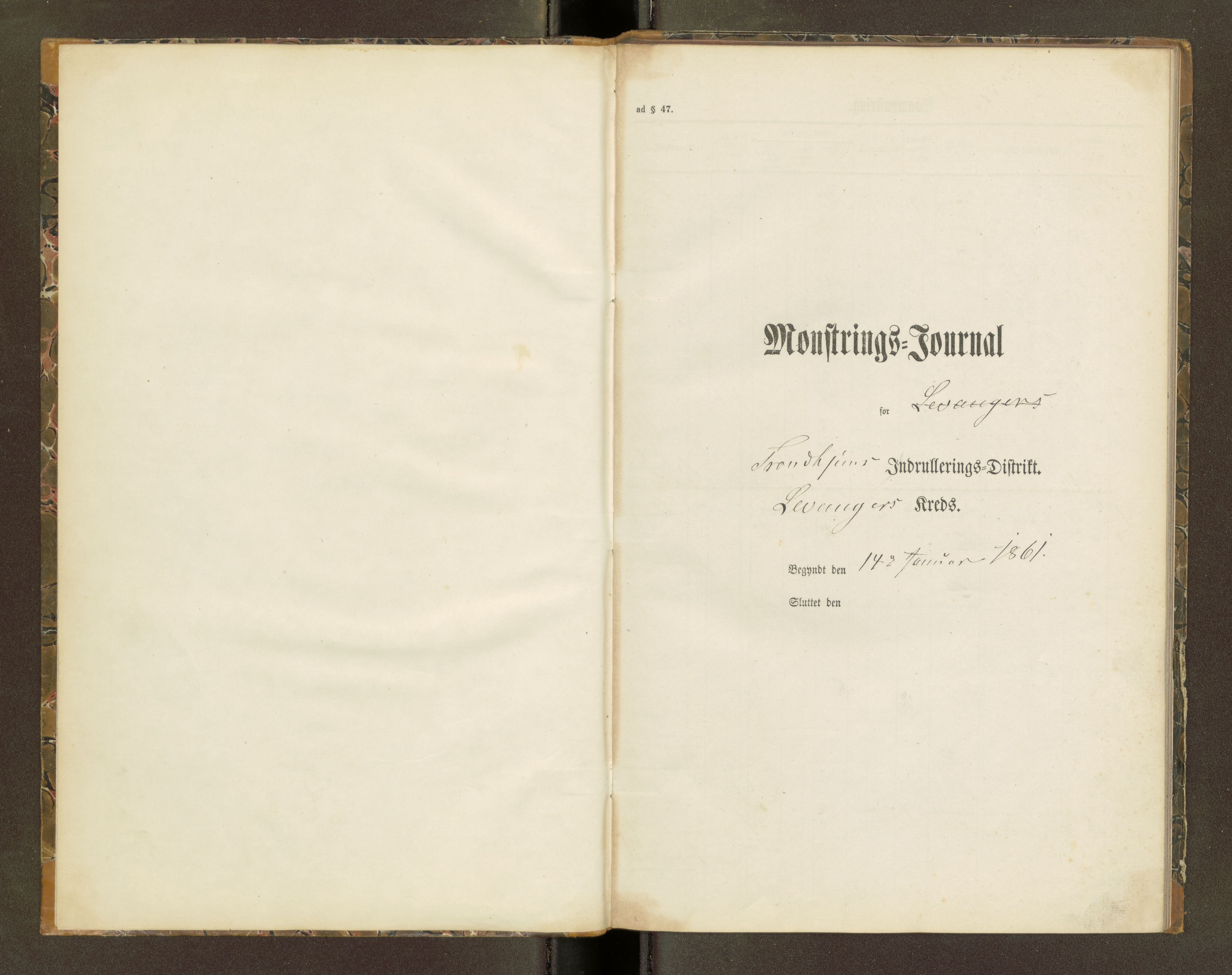 Sjøinnrulleringen - Trondhjemske distrikt, AV/SAT-A-5121/01/L0101/0003: -- / Mønstringsjournal for Levanger krets, 1860-1868