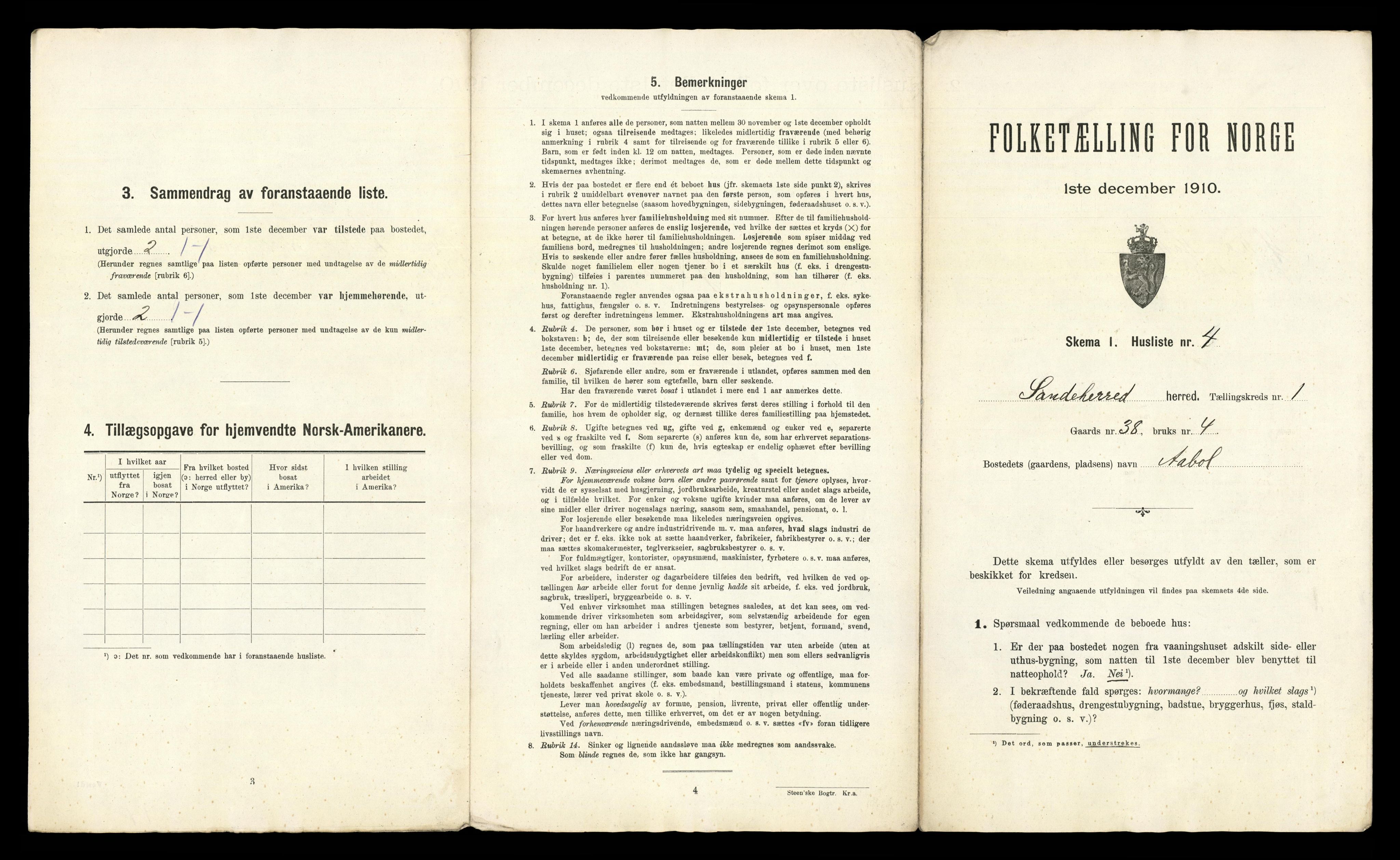 RA, Folketelling 1910 for 0724 Sandeherred herred, 1910, s. 71