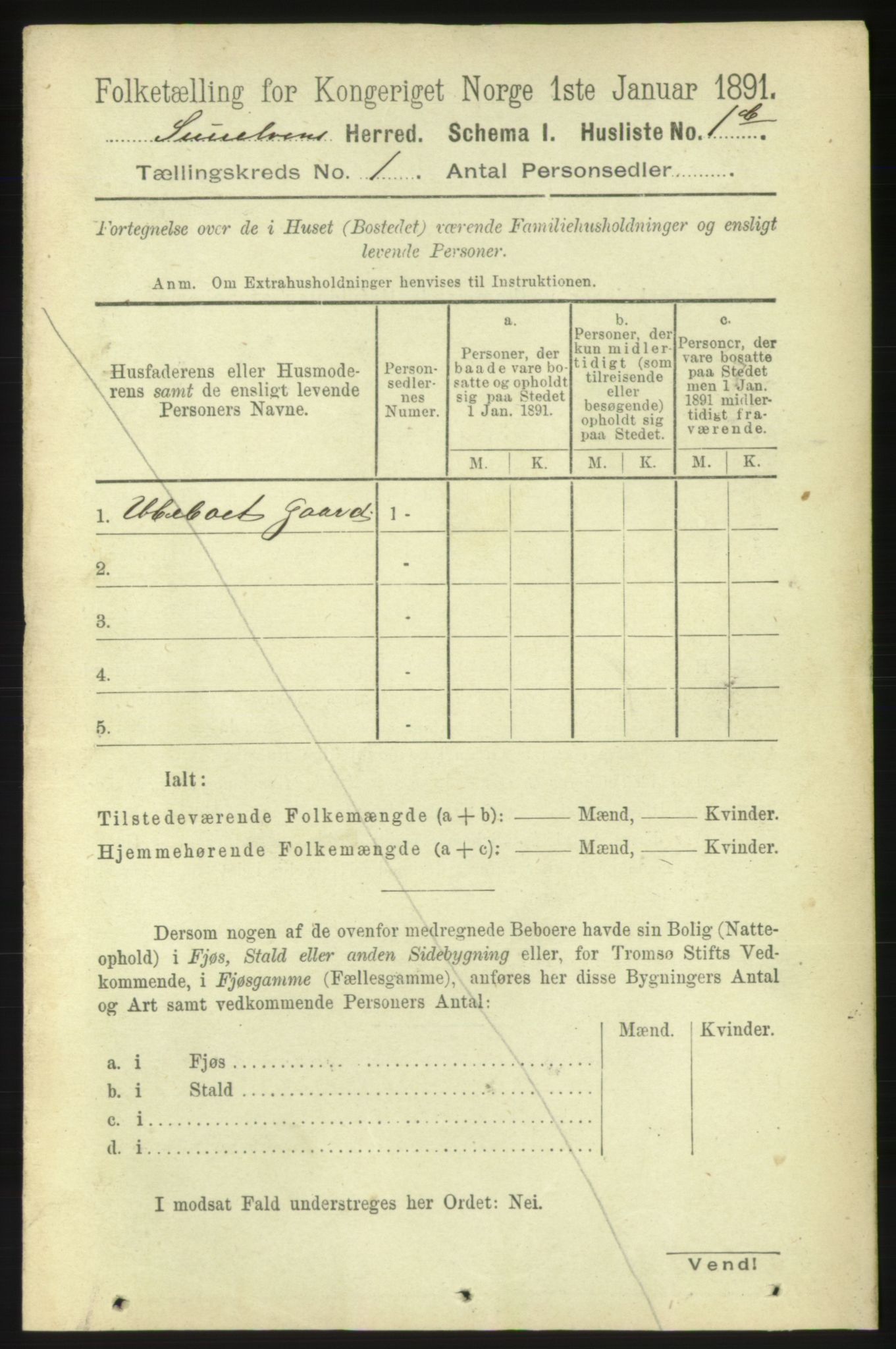 RA, Folketelling 1891 for 1523 Sunnylven herred, 1891, s. 21