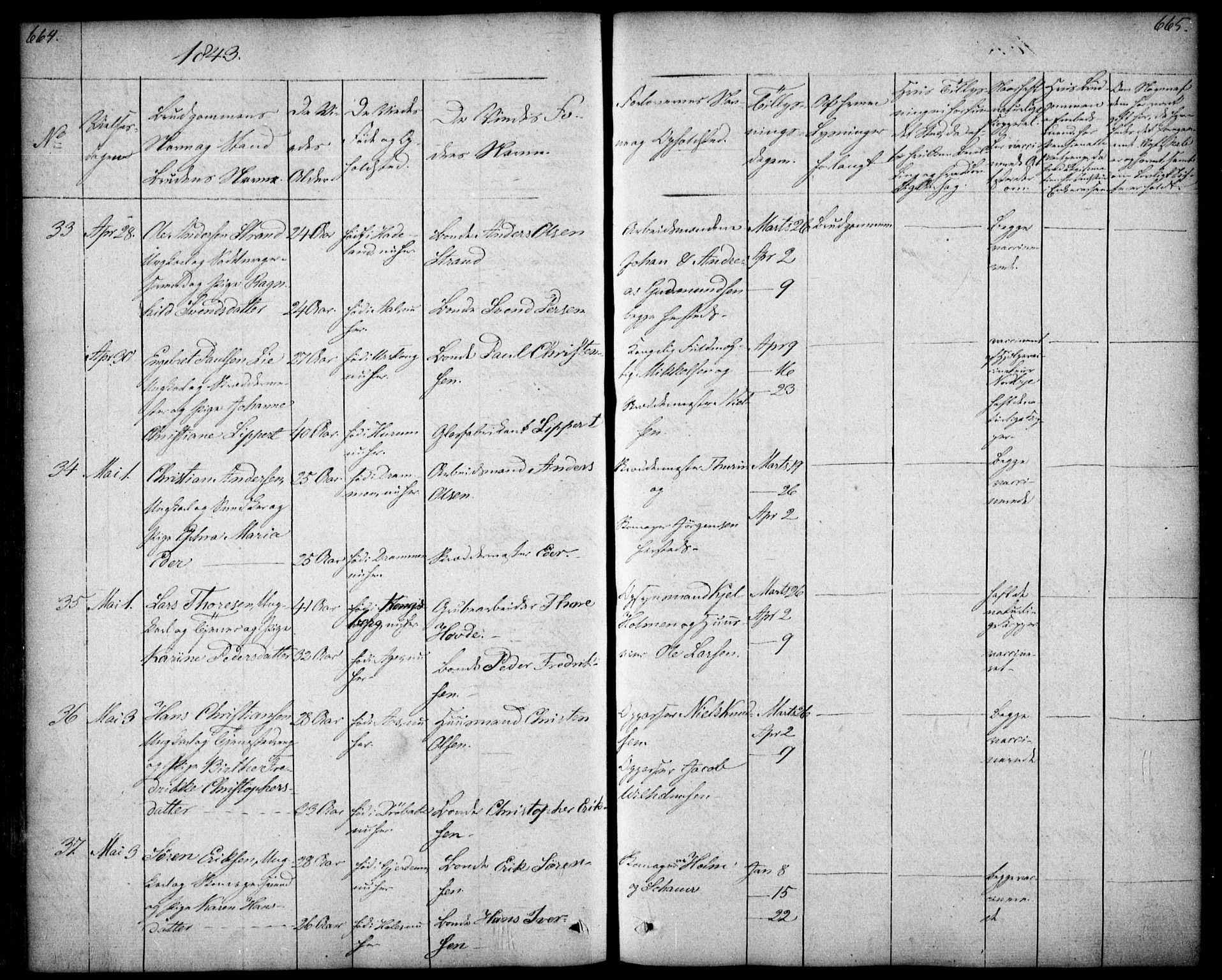 Oslo domkirke Kirkebøker, SAO/A-10752/F/Fa/L0019: Ministerialbok nr. 19, 1828-1847, s. 664-665