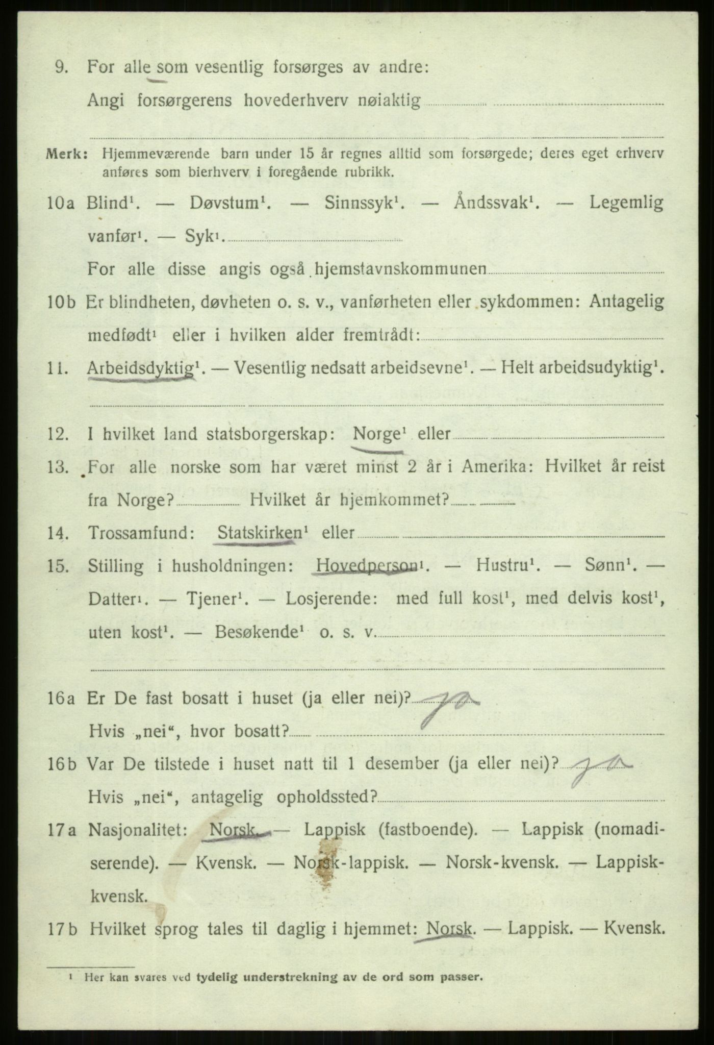 SATØ, Folketelling 1920 for 1931 Lenvik herred, 1920, s. 3279