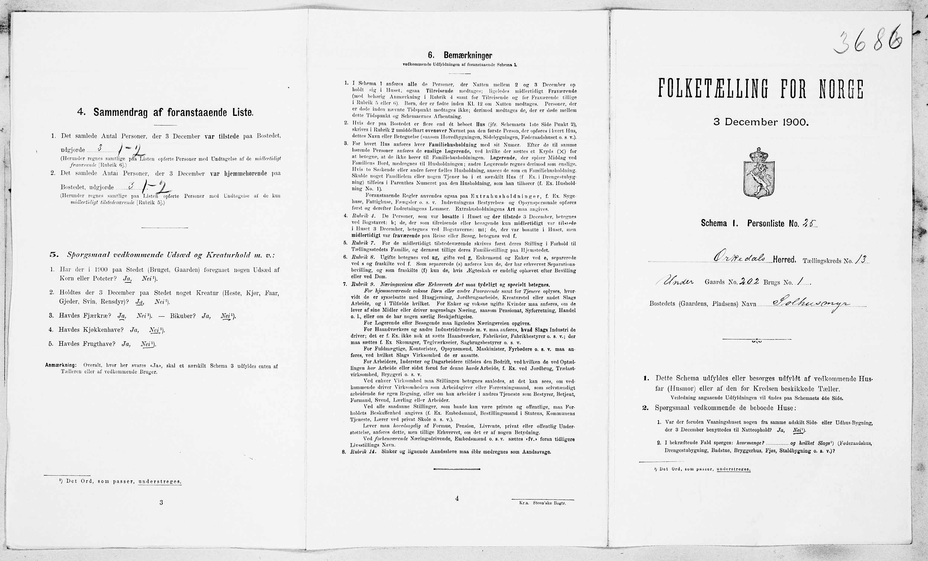 SAT, Folketelling 1900 for 1638 Orkdal herred, 1900, s. 1826
