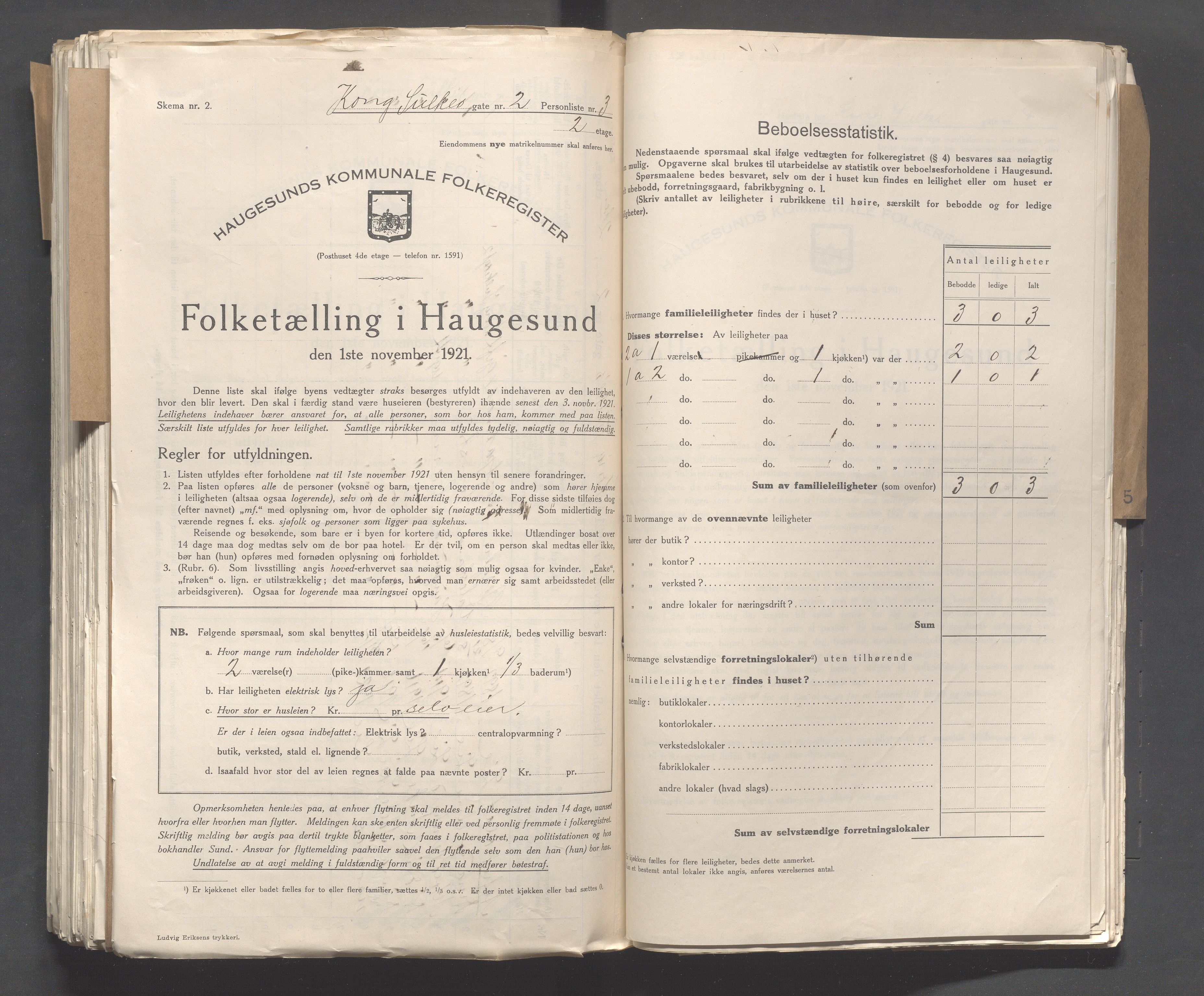 IKAR, Kommunal folketelling 1.11.1921 for Haugesund, 1921, s. 2937