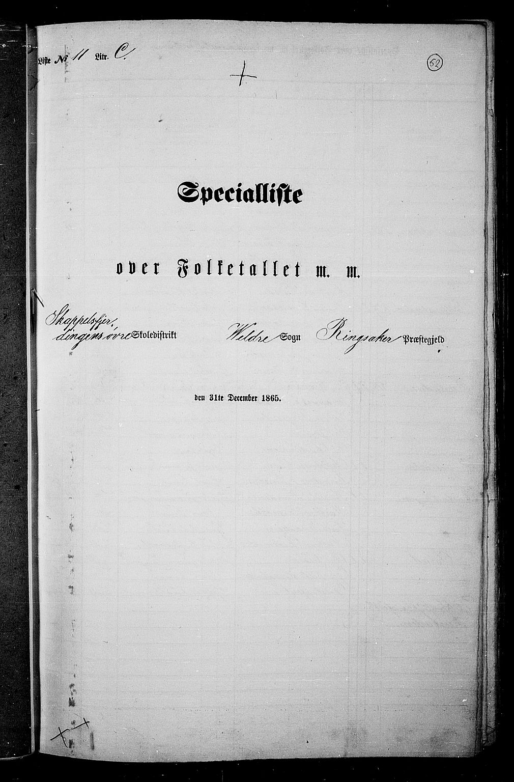 RA, Folketelling 1865 for 0412P Ringsaker prestegjeld, 1865, s. 306
