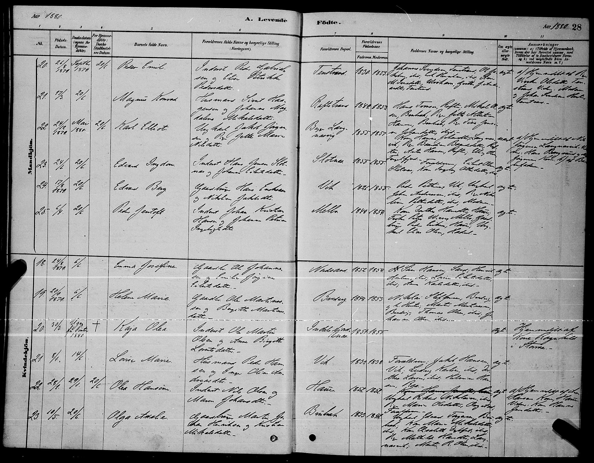 Ministerialprotokoller, klokkerbøker og fødselsregistre - Nordland, AV/SAT-A-1459/888/L1267: Klokkerbok nr. 888C05, 1878-1890, s. 28