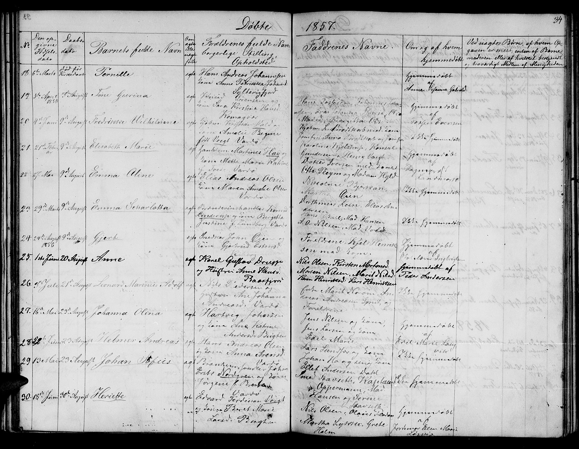 Vardø sokneprestkontor, AV/SATØ-S-1332/H/Hb/L0001klokker: Klokkerbok nr. 1, 1844-1861, s. 34