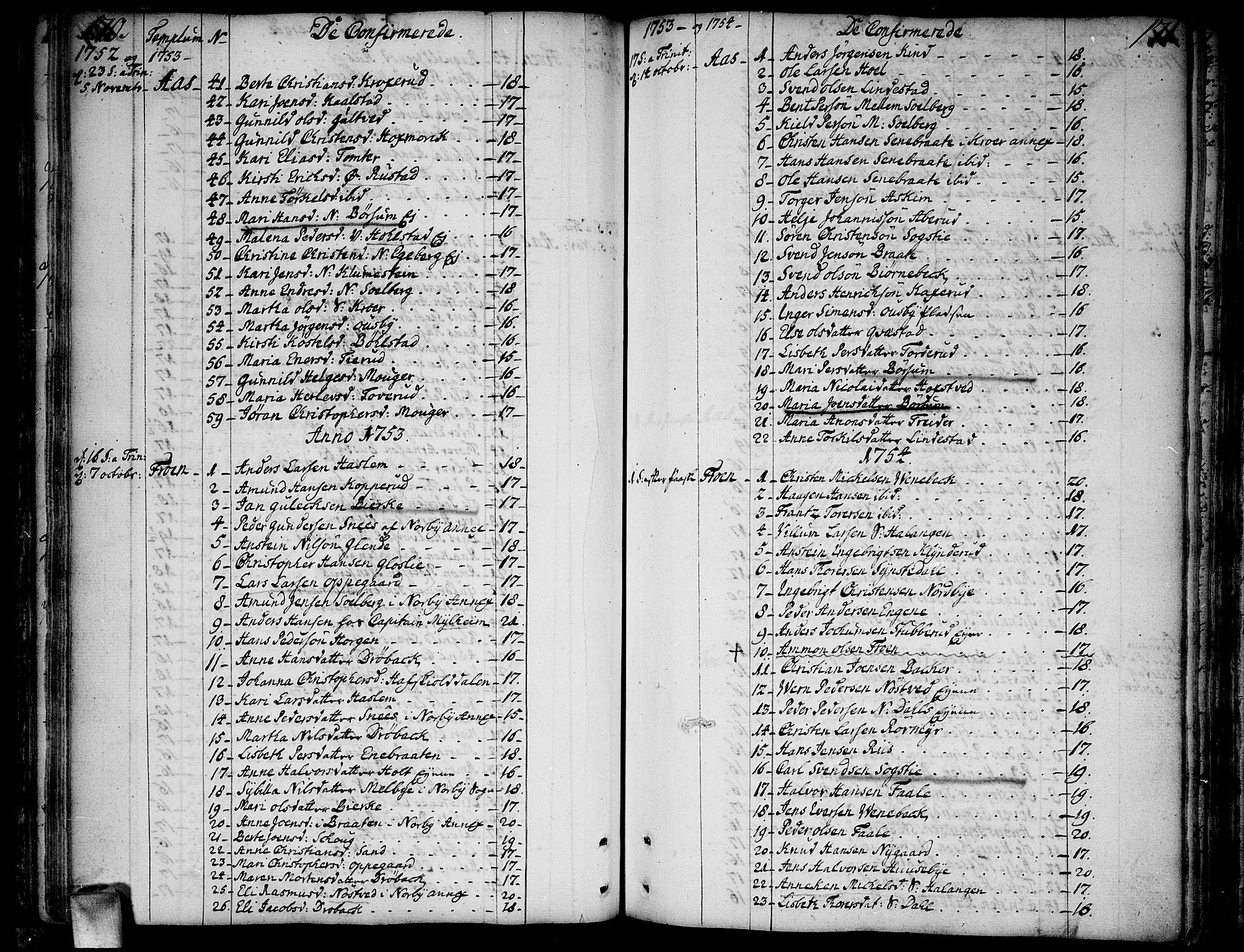 Ås prestekontor Kirkebøker, AV/SAO-A-10894/F/Fa/L0001: Ministerialbok nr. I 1, 1742-1778, s. 170-171