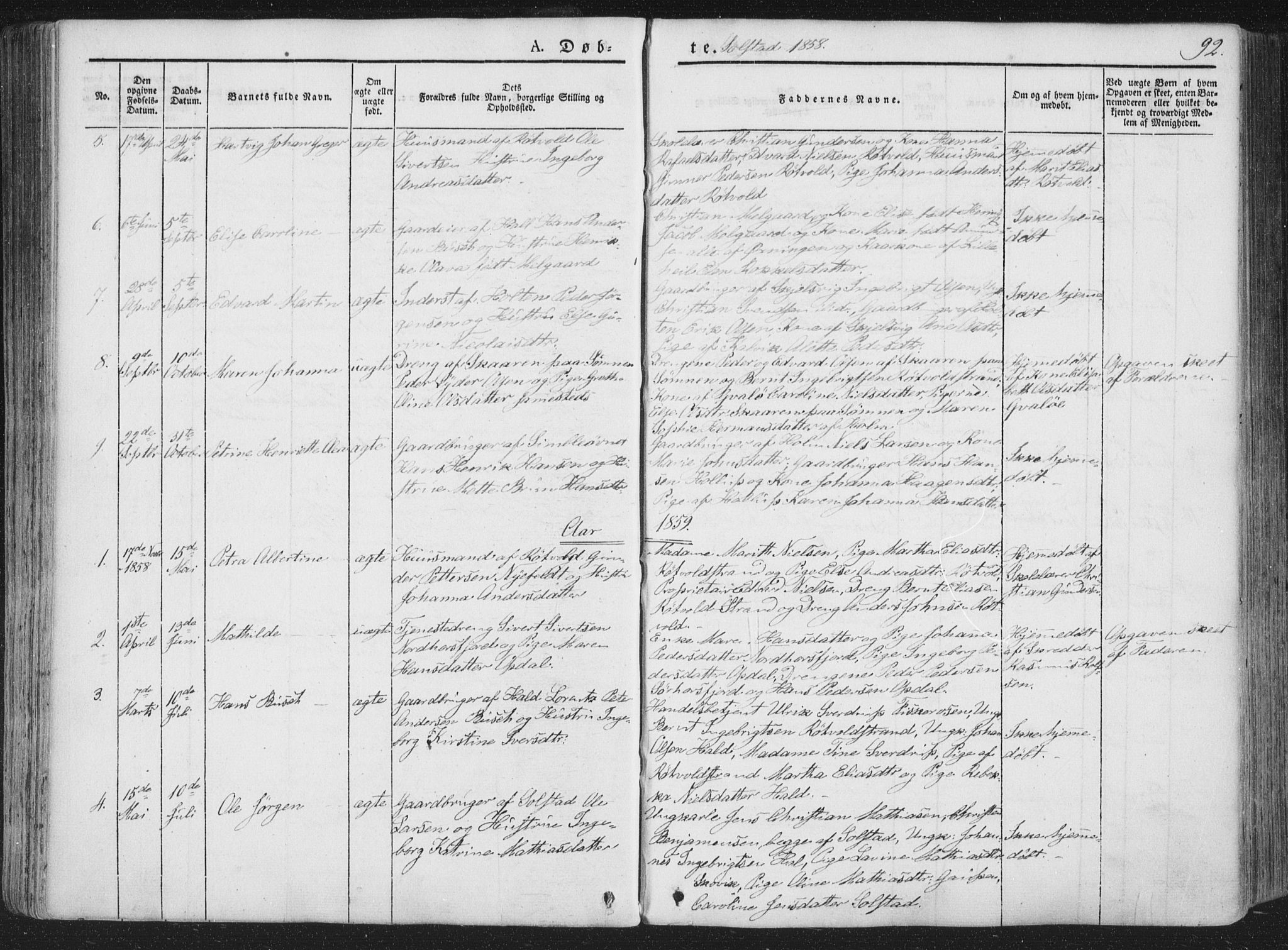 Ministerialprotokoller, klokkerbøker og fødselsregistre - Nordland, AV/SAT-A-1459/810/L0145: Ministerialbok nr. 810A07 /2, 1841-1862, s. 92
