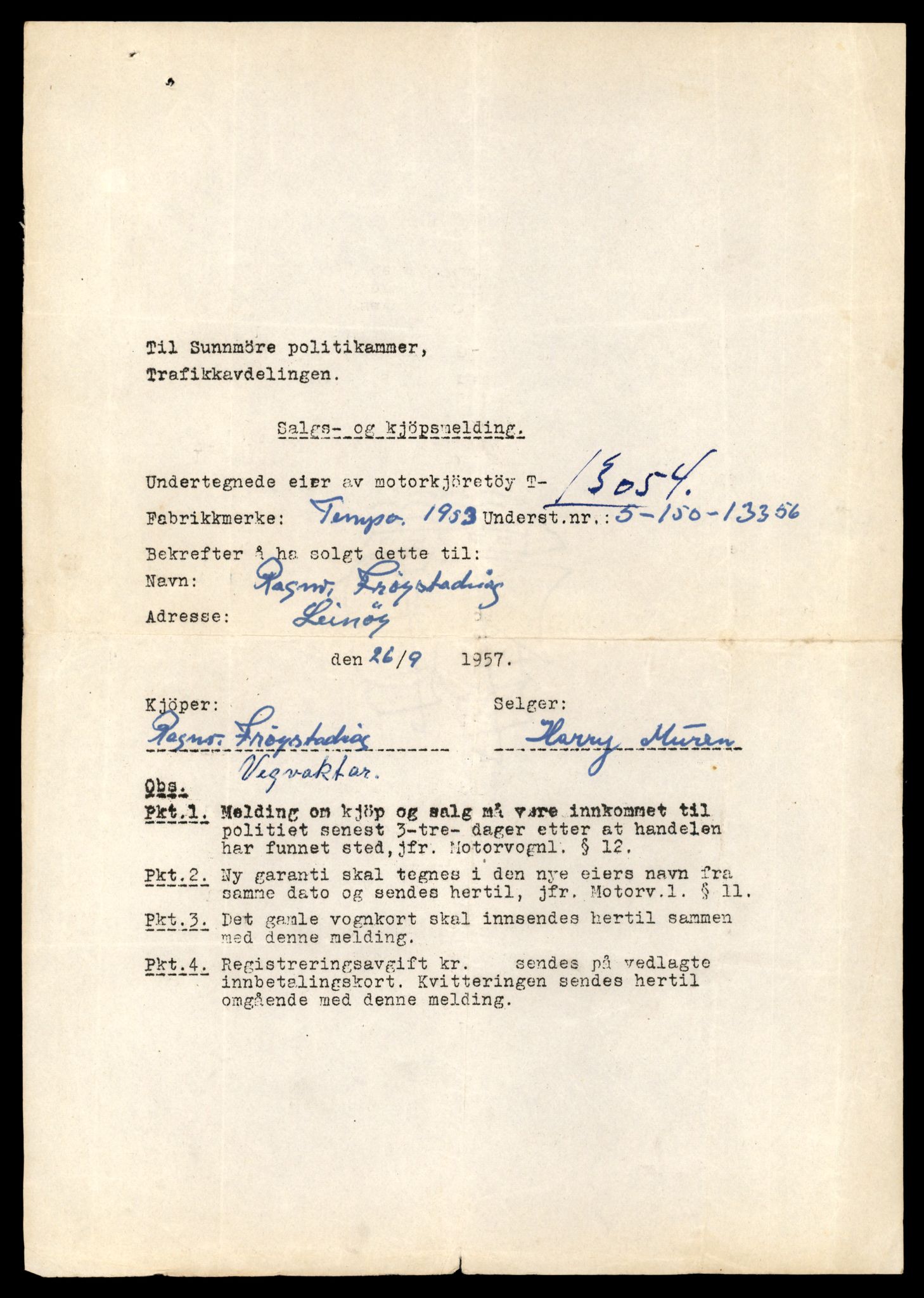 Møre og Romsdal vegkontor - Ålesund trafikkstasjon, AV/SAT-A-4099/F/Fe/L0037: Registreringskort for kjøretøy T 13031 - T 13179, 1927-1998, s. 501