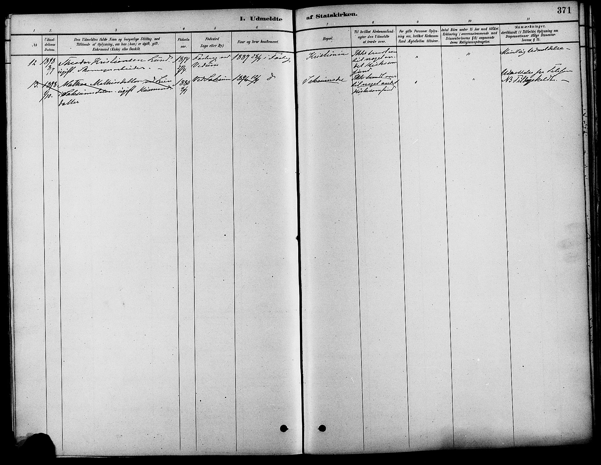 Fåberg prestekontor, AV/SAH-PREST-086/H/Ha/Haa/L0008: Ministerialbok nr. 8, 1879-1898, s. 371
