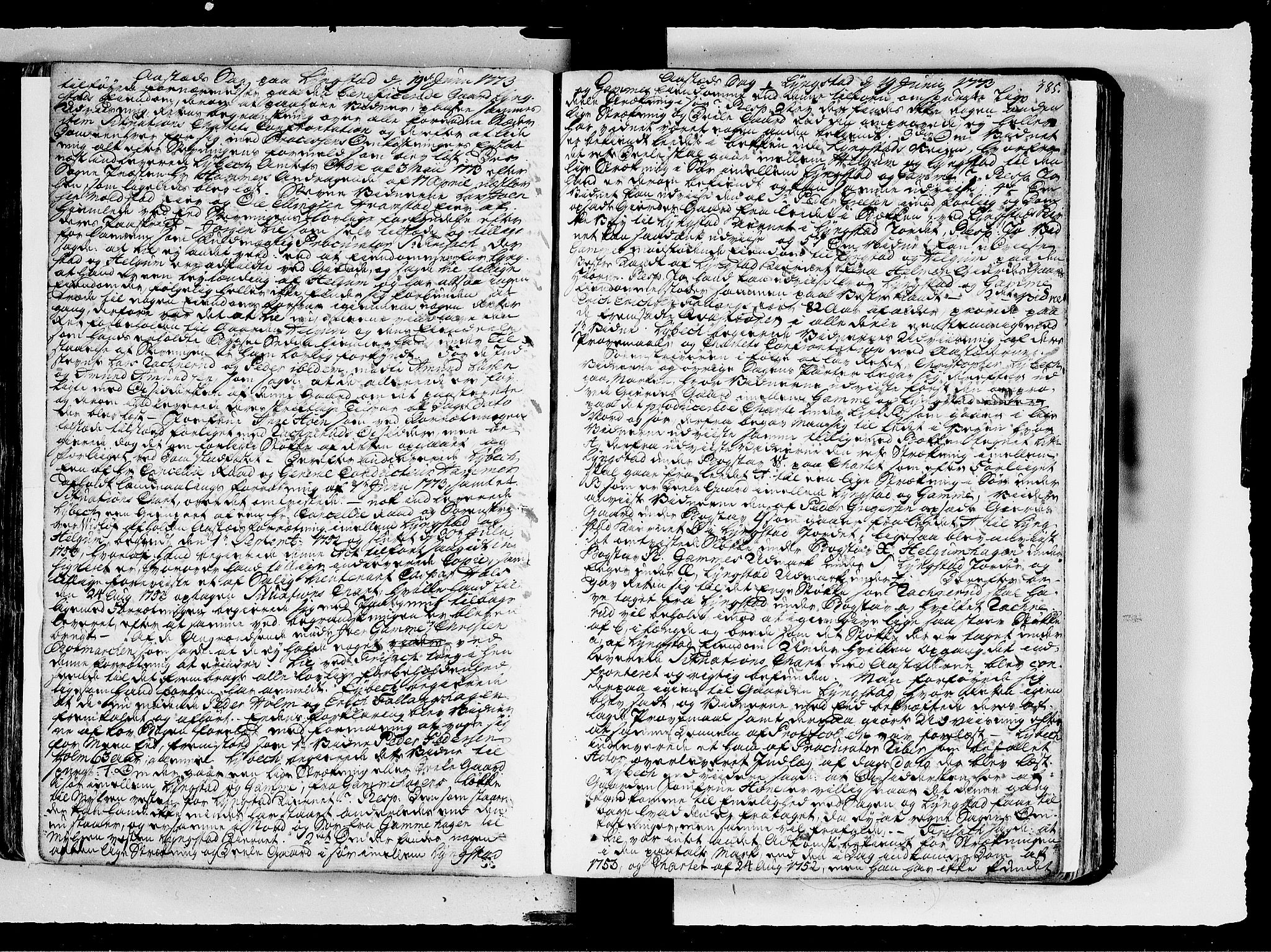 Hadeland, Land og Valdres sorenskriveri, SAH/TING-028/G/Gb/L0071: Tingbok - Valdres, 1768-1776, s. 384b-385a