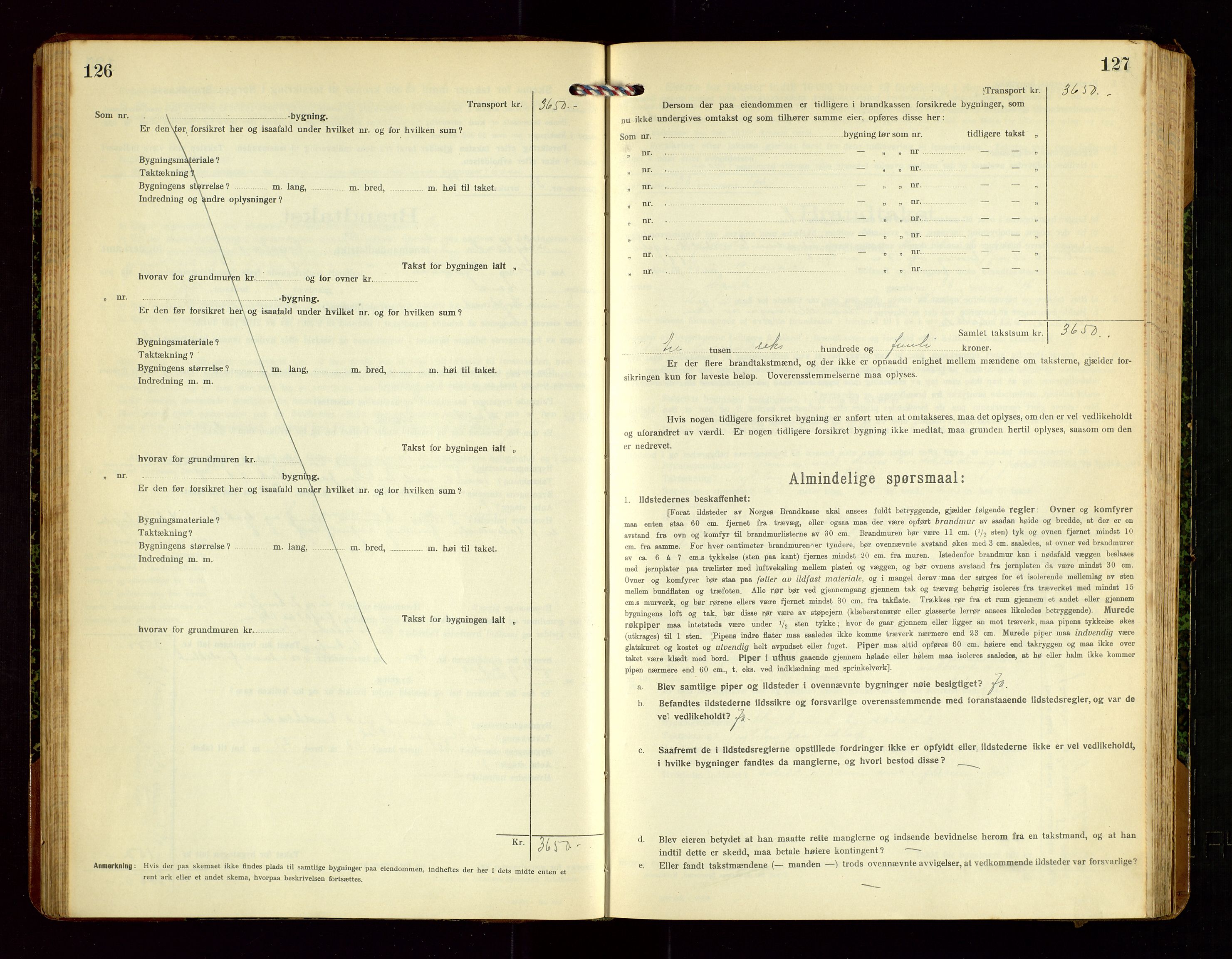 Høyland/Sandnes lensmannskontor, AV/SAST-A-100166/Gob/L0003: "Brandtakstprotokol", 1918-1924, s. 126-127