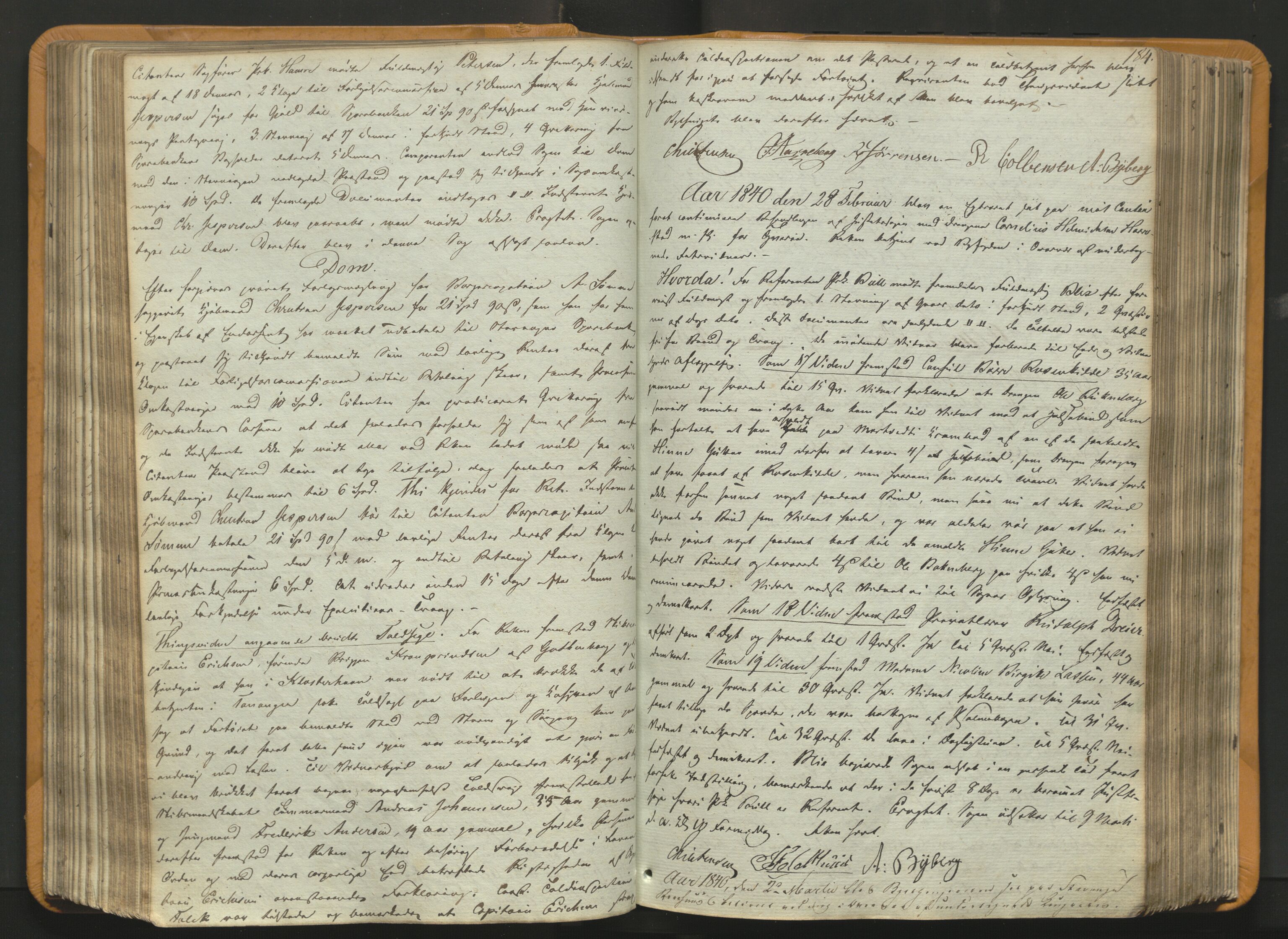 Stavanger byfogd, AV/SAST-A-101408/001/3/30/30BA/L0054: Bytingprotkoll, 1838-1843, s. 183b-184a