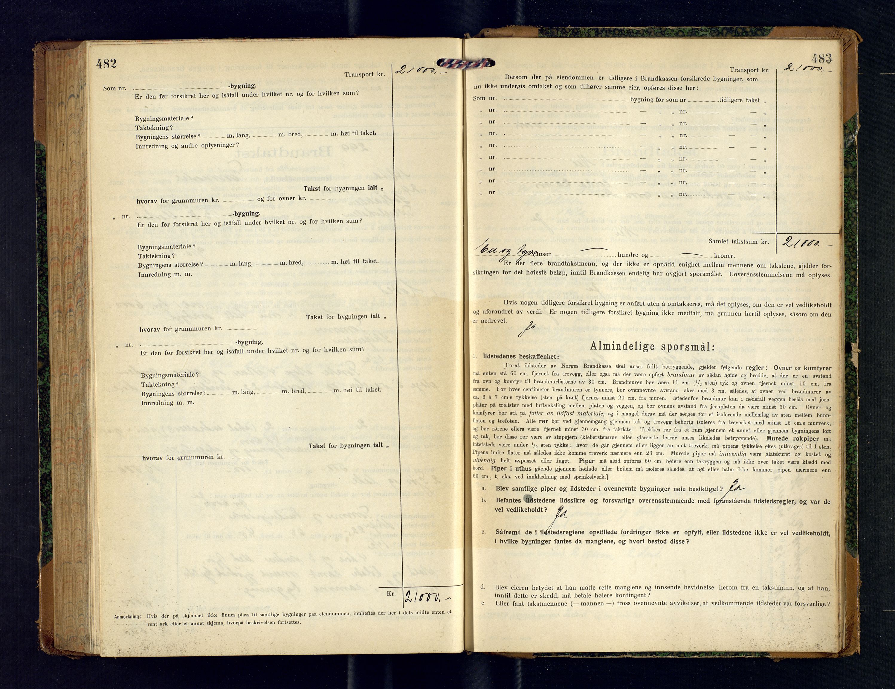 Alta lensmannskontor, AV/SATØ-S-1165/O/Ob/L0174: Branntakstprotokoll, 1921-1924, s. 482-483