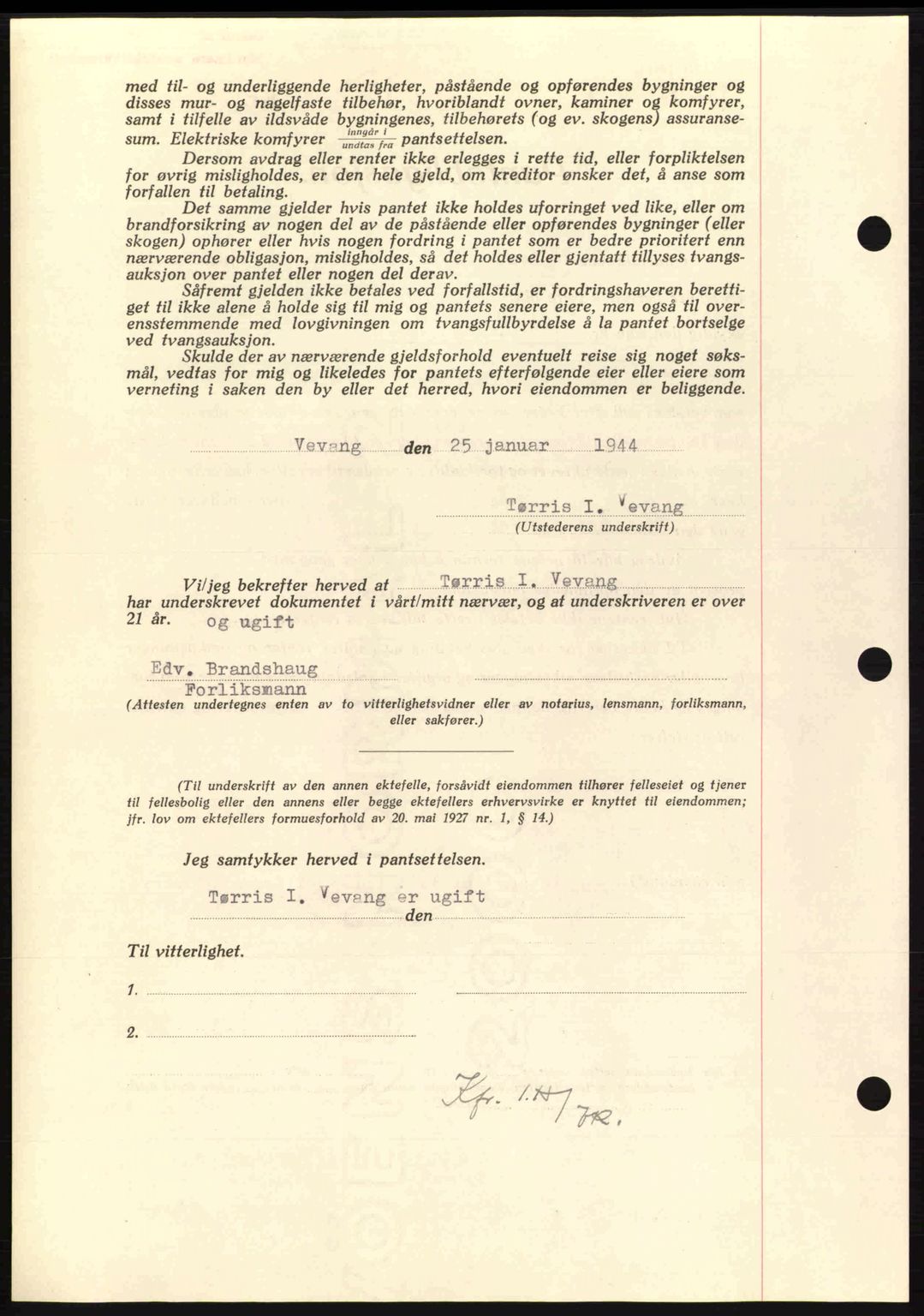 Nordmøre sorenskriveri, AV/SAT-A-4132/1/2/2Ca: Pantebok nr. B91, 1943-1944, Dagboknr: 456/1944