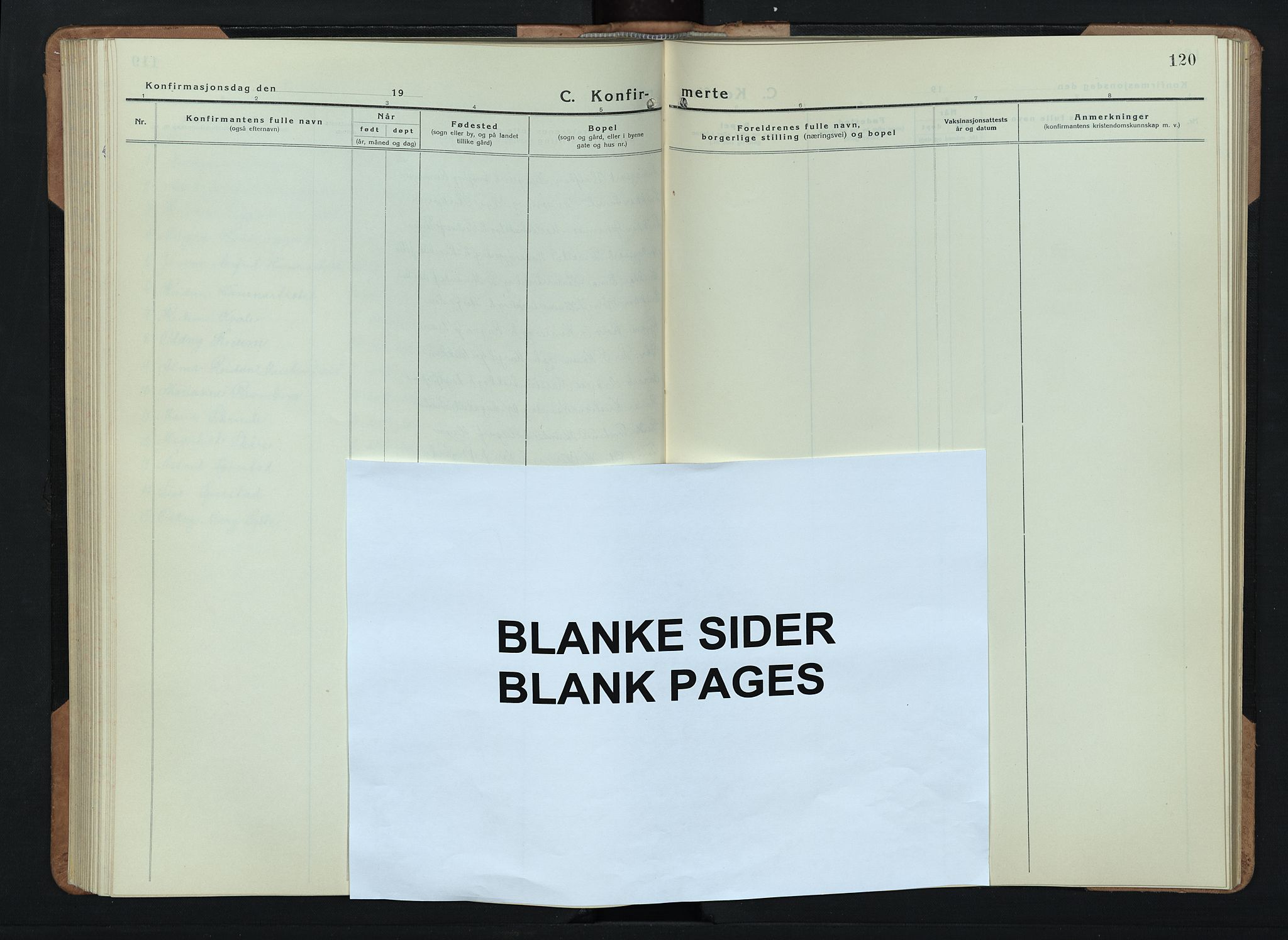 Skjåk prestekontor, AV/SAH-PREST-072/H/Ha/Hab/L0006: Klokkerbok nr. 6, 1933-1954, s. 120