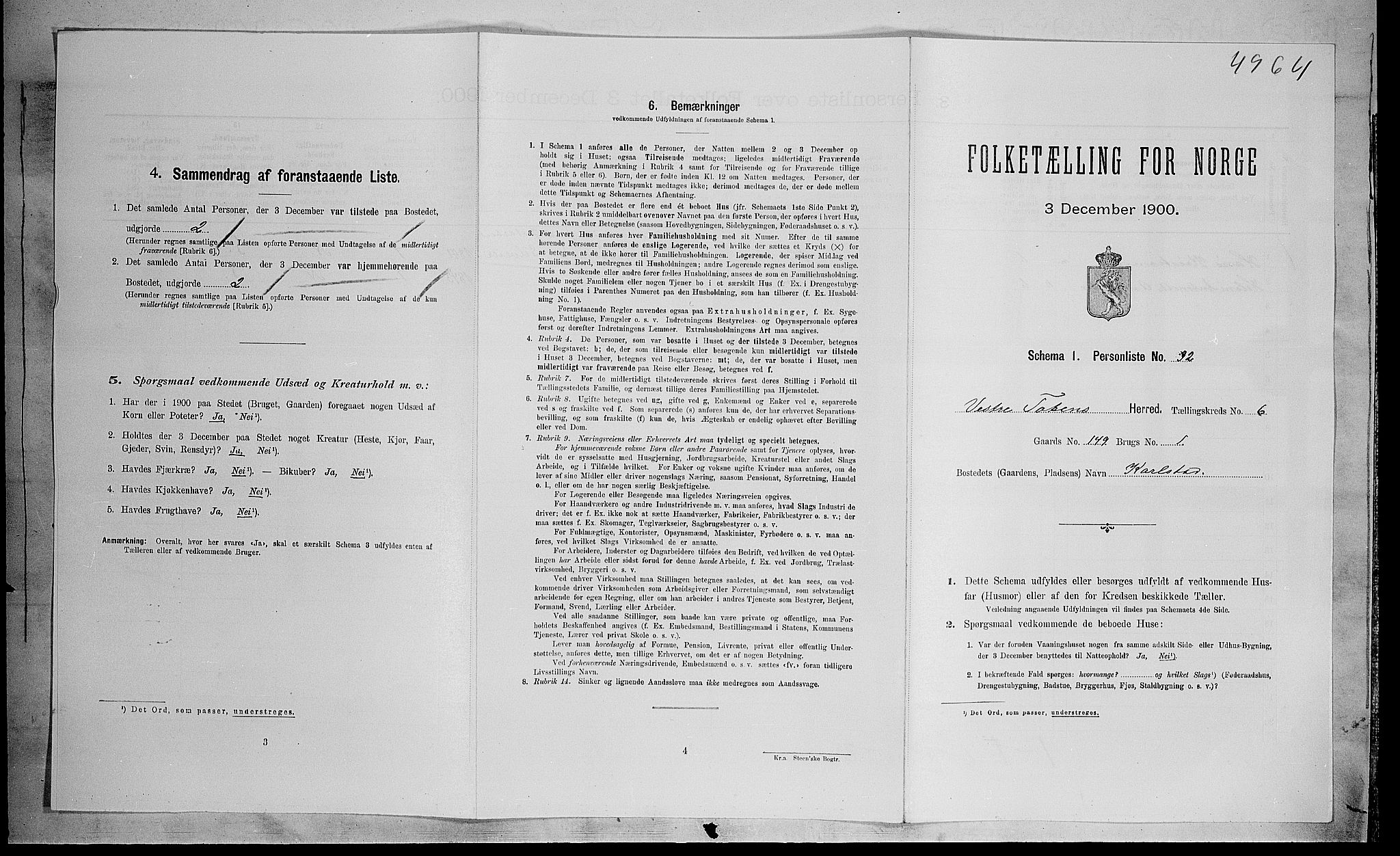 SAH, Folketelling 1900 for 0529 Vestre Toten herred, 1900, s. 1094