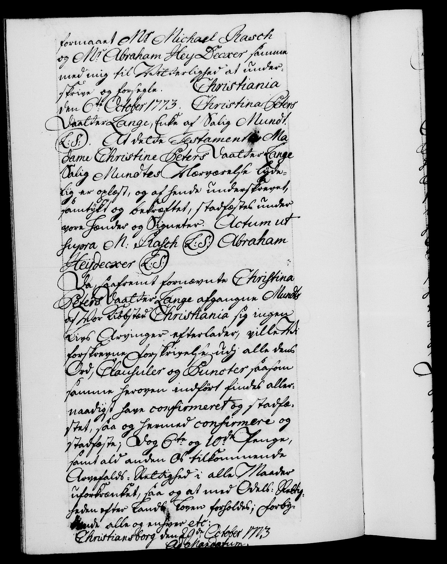 Danske Kanselli 1572-1799, RA/EA-3023/F/Fc/Fca/Fcaa/L0046: Norske registre, 1773-1775, s. 278b