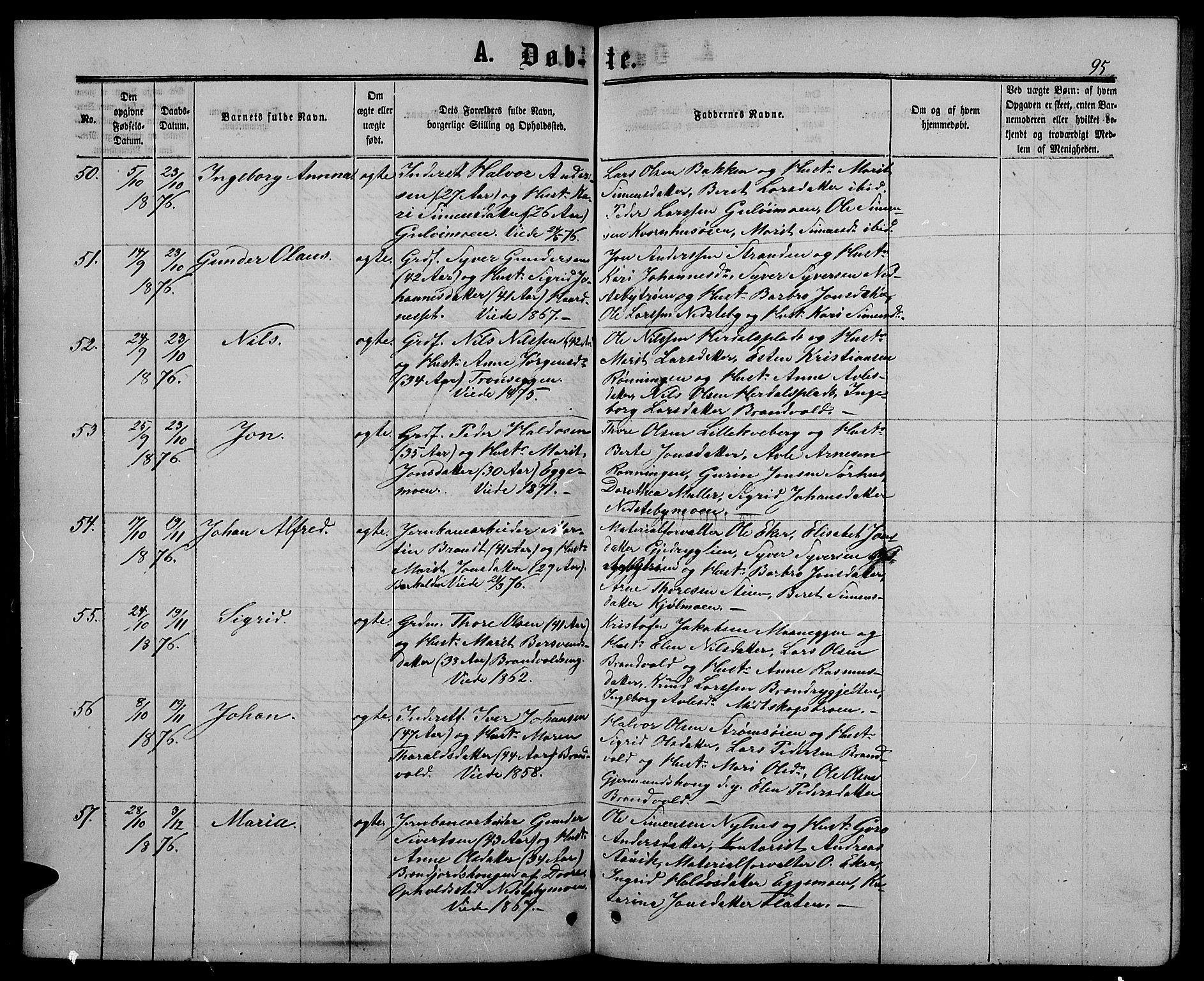 Alvdal prestekontor, AV/SAH-PREST-060/H/Ha/Hab/L0002: Klokkerbok nr. 2, 1863-1878, s. 95