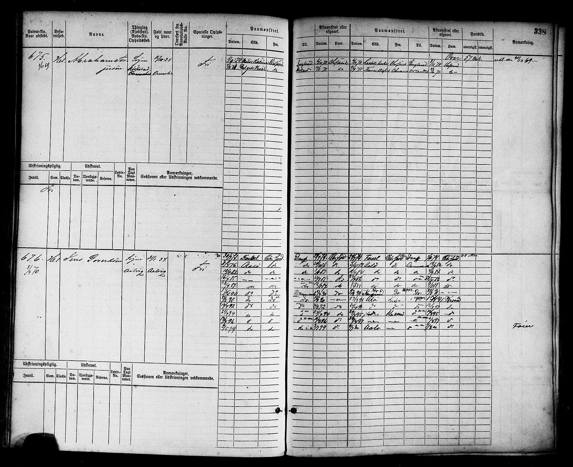 Kristiansand mønstringskrets, AV/SAK-2031-0015/F/Fb/L0003: Hovedrulle nr 1-762, I-10, 1860-1911, s. 354