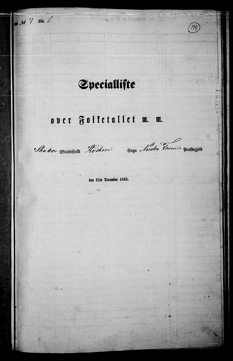 RA, Folketelling 1865 for 0518P Nord-Fron prestegjeld, 1865, s. 182