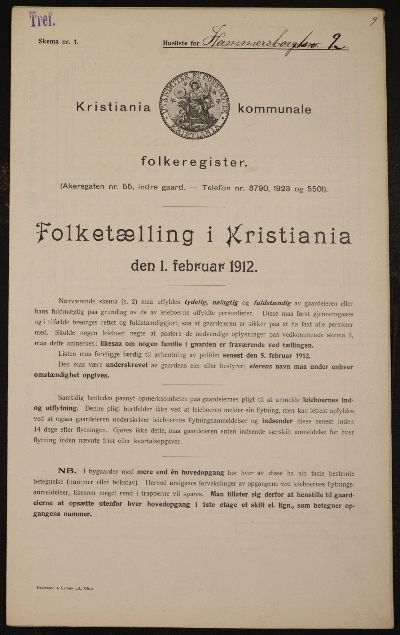 OBA, Kommunal folketelling 1.2.1912 for Kristiania, 1912, s. 34359