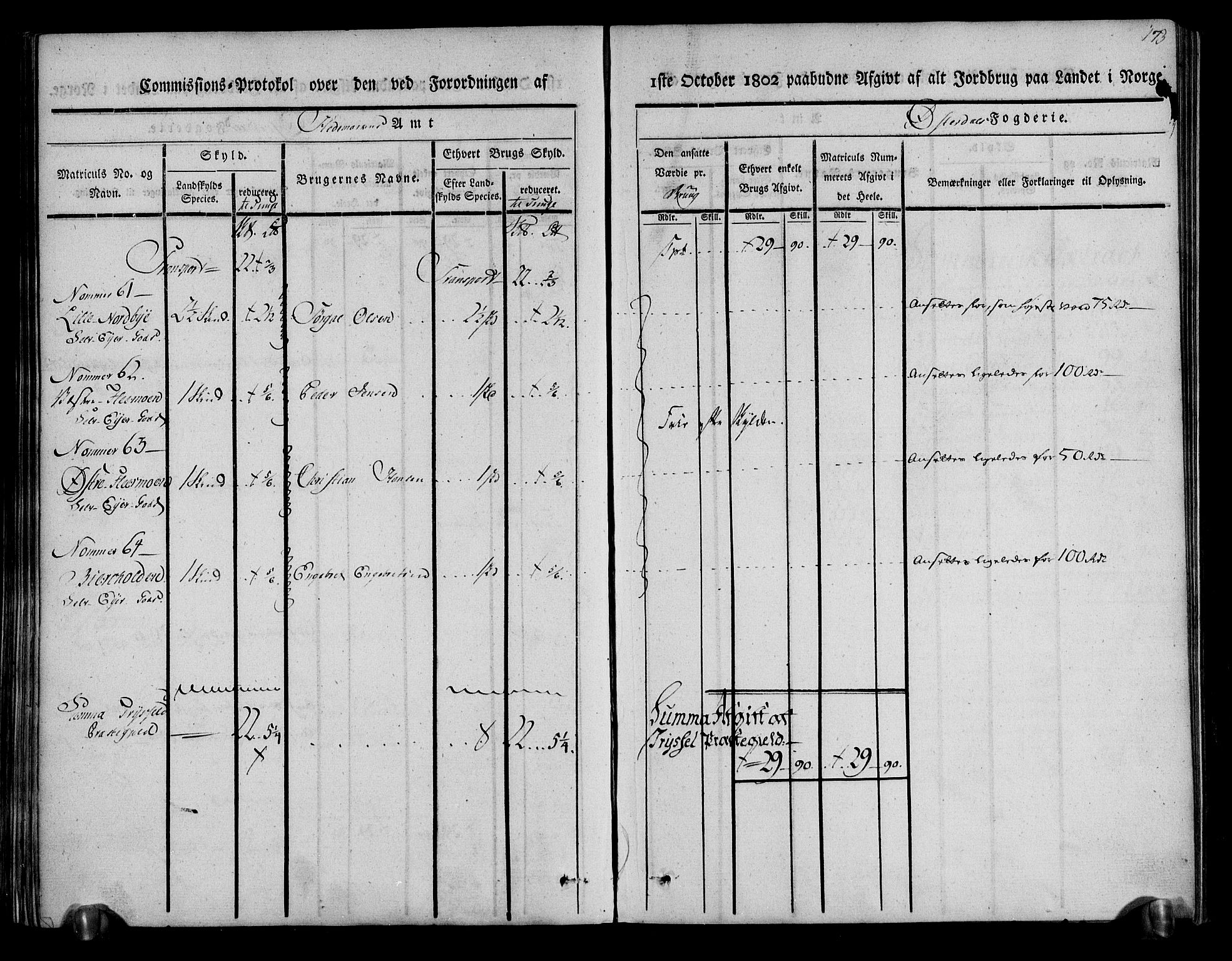 Rentekammeret inntil 1814, Realistisk ordnet avdeling, AV/RA-EA-4070/N/Ne/Nea/L0029: Østerdal fogderi. Kommisjonsprotokoll, 1803, s. 176