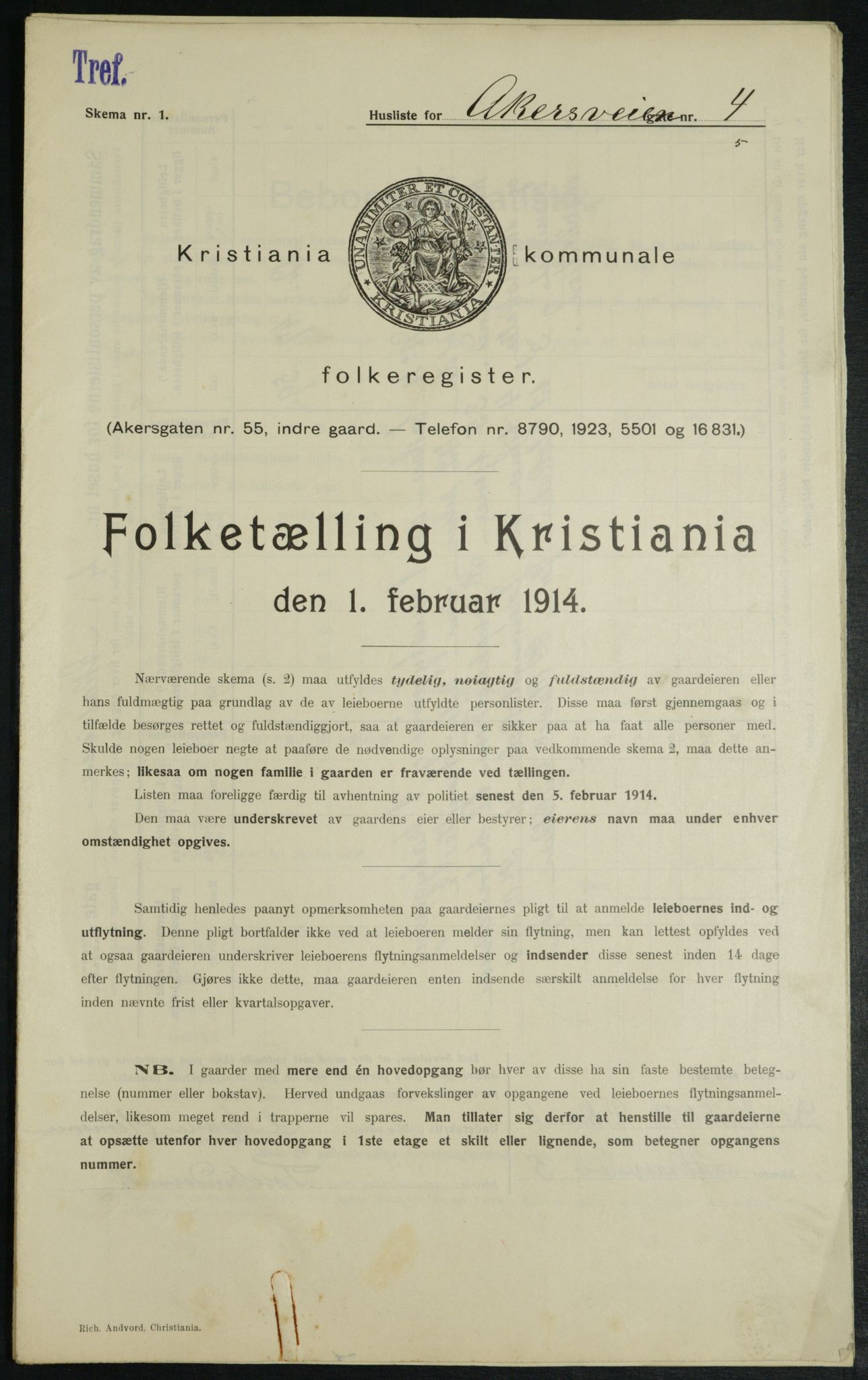 OBA, Kommunal folketelling 1.2.1914 for Kristiania, 1914, s. 798