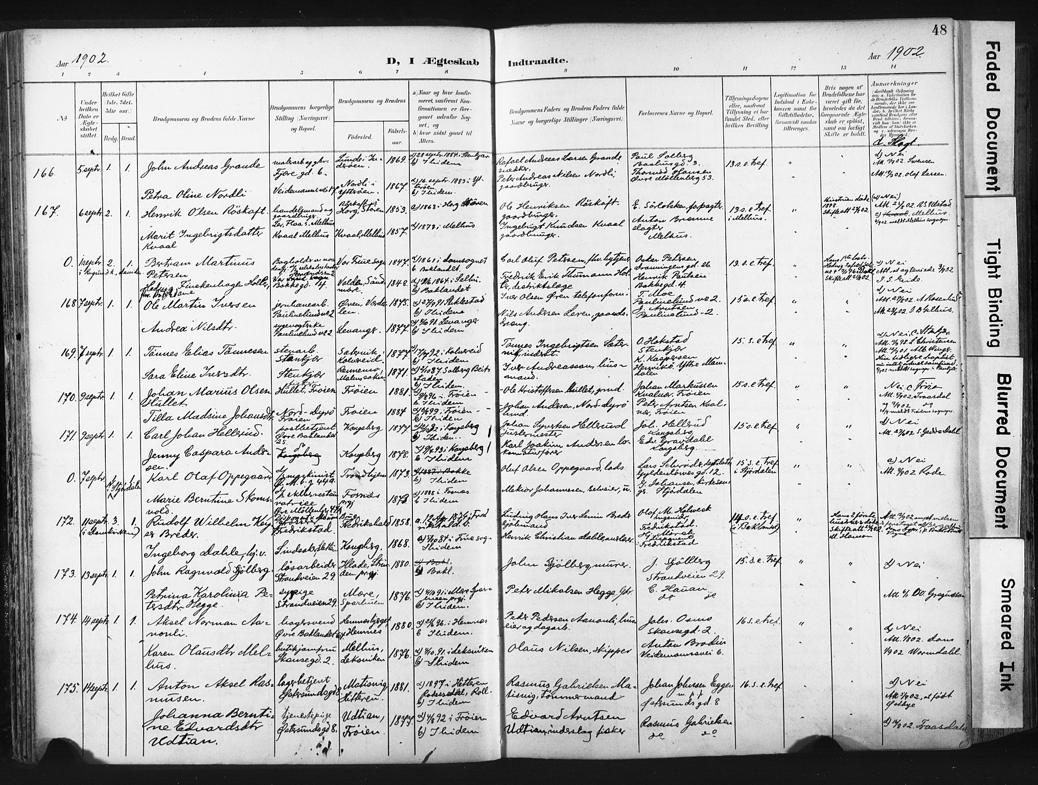 Ministerialprotokoller, klokkerbøker og fødselsregistre - Sør-Trøndelag, AV/SAT-A-1456/604/L0201: Ministerialbok nr. 604A21, 1901-1911, s. 48