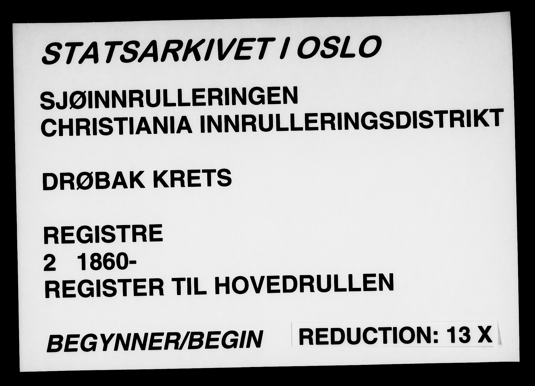 Drøbak mønstringskontor, SAO/A-10569f/F/Fa/L0002: Register over hovedrulle, 1860-1948, s. 1