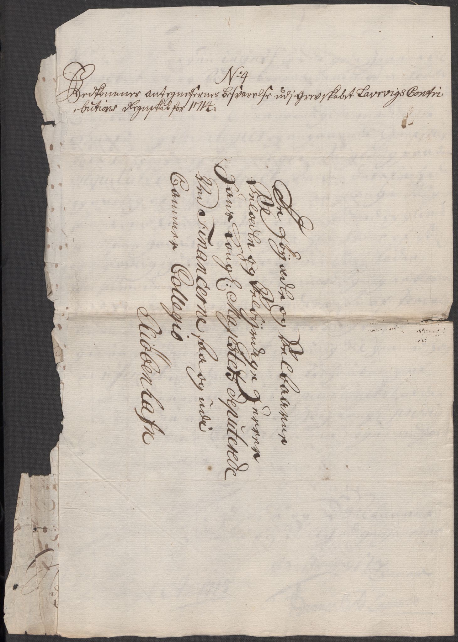 Rentekammeret inntil 1814, Reviderte regnskaper, Fogderegnskap, AV/RA-EA-4092/R33/L1986: Fogderegnskap Larvik grevskap, 1714-1715, s. 268