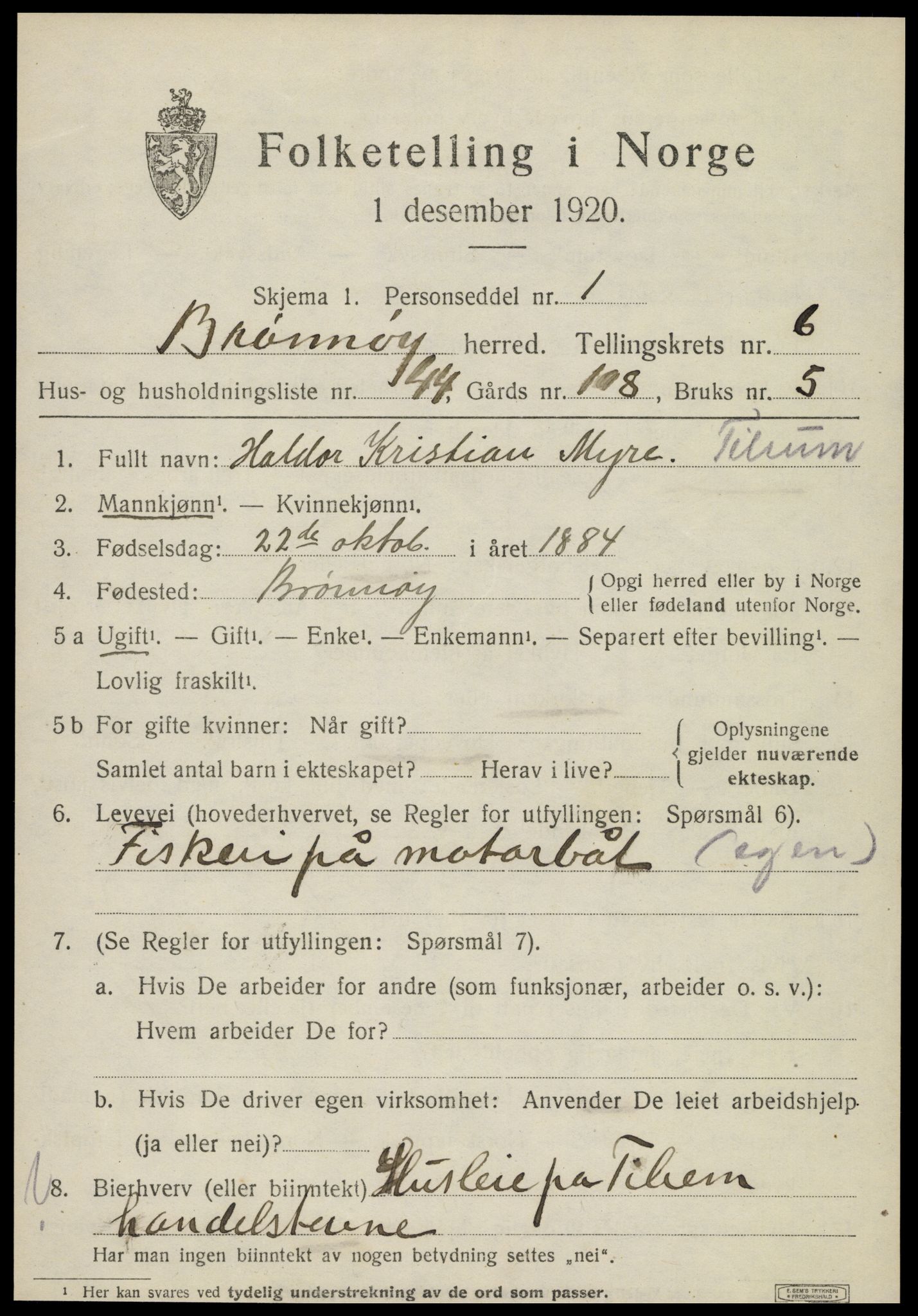 SAT, Folketelling 1920 for 1814 Brønnøy herred, 1920, s. 4896