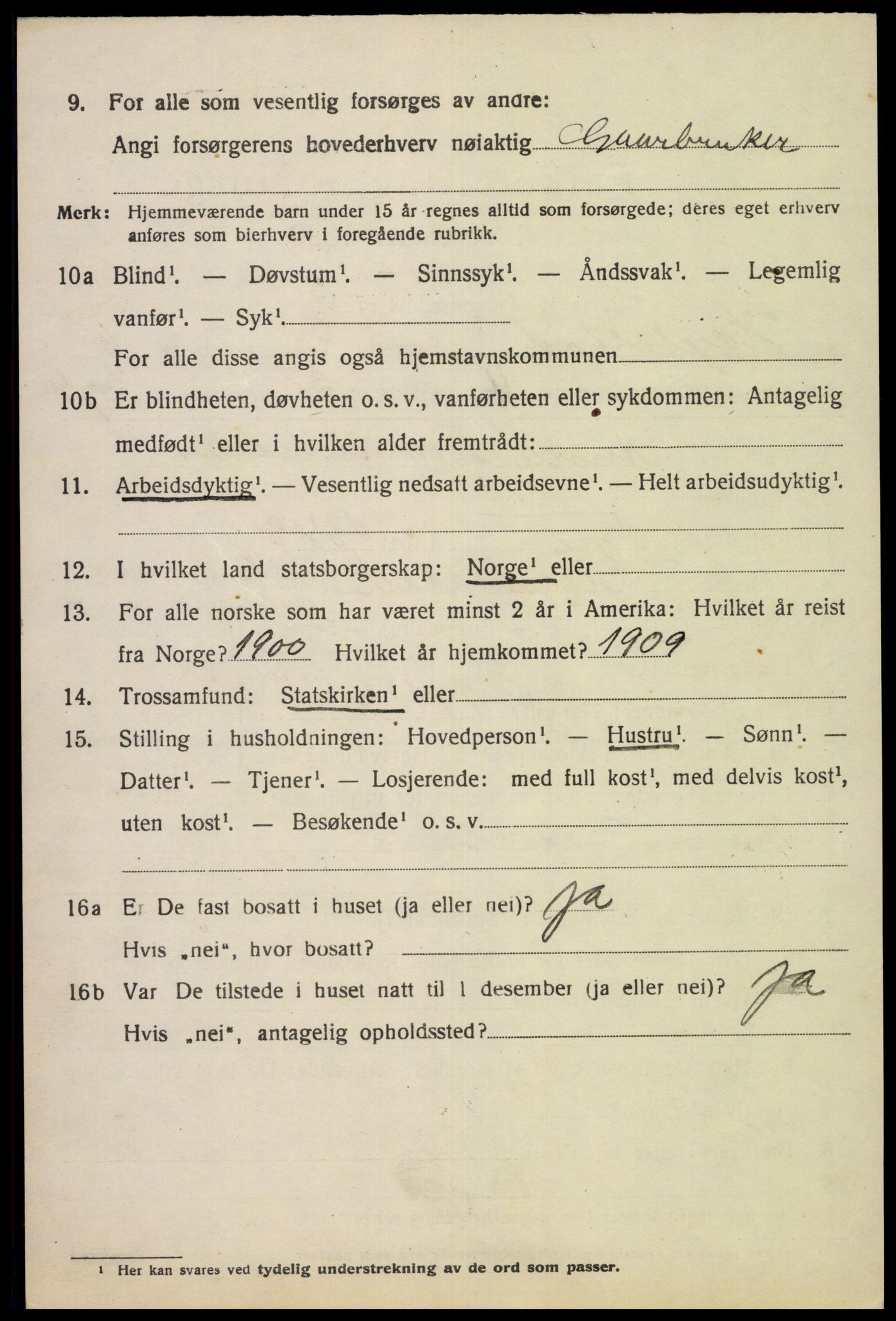 SAK, Folketelling 1920 for 1034 Hægebostad herred, 1920, s. 2018