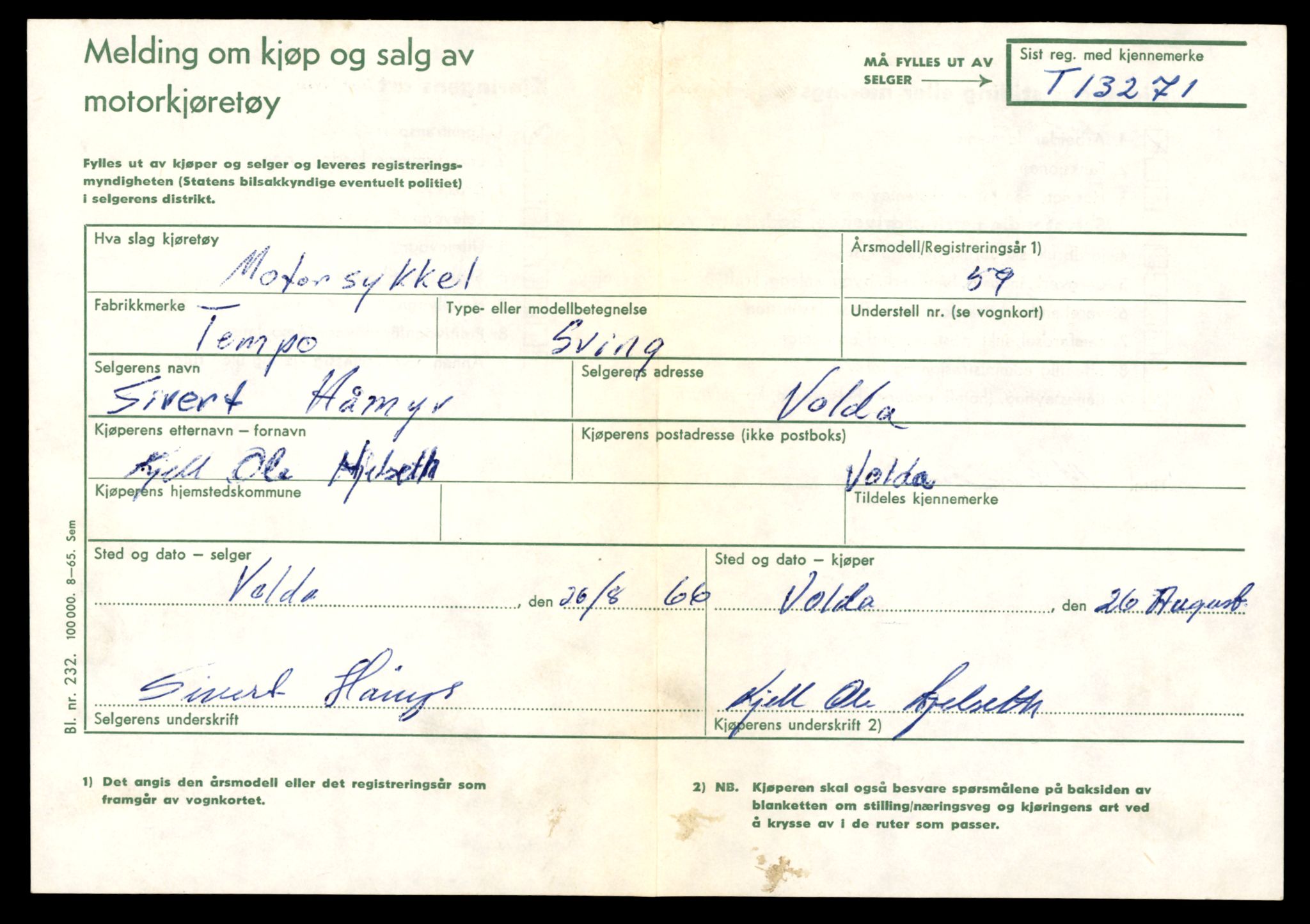 Møre og Romsdal vegkontor - Ålesund trafikkstasjon, AV/SAT-A-4099/F/Fe/L0038: Registreringskort for kjøretøy T 13180 - T 13360, 1927-1998, s. 1513