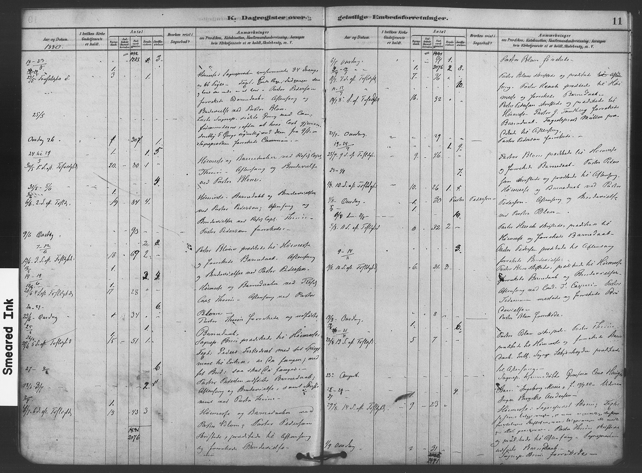 Trefoldighet prestekontor Kirkebøker, AV/SAO-A-10882/I/Ia/L0002: Dagsregister nr. 2, 1878-1890, s. 11