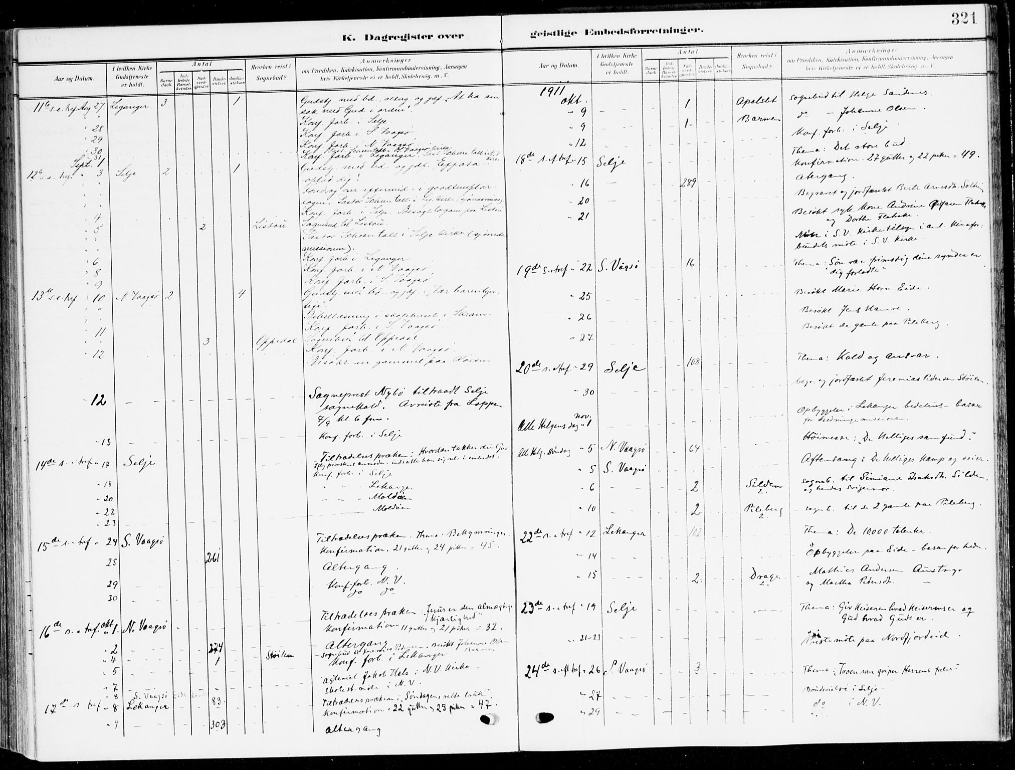 Selje sokneprestembete, AV/SAB-A-99938/H/Ha/Haa/Haab: Ministerialbok nr. B 3, 1908-1923, s. 321