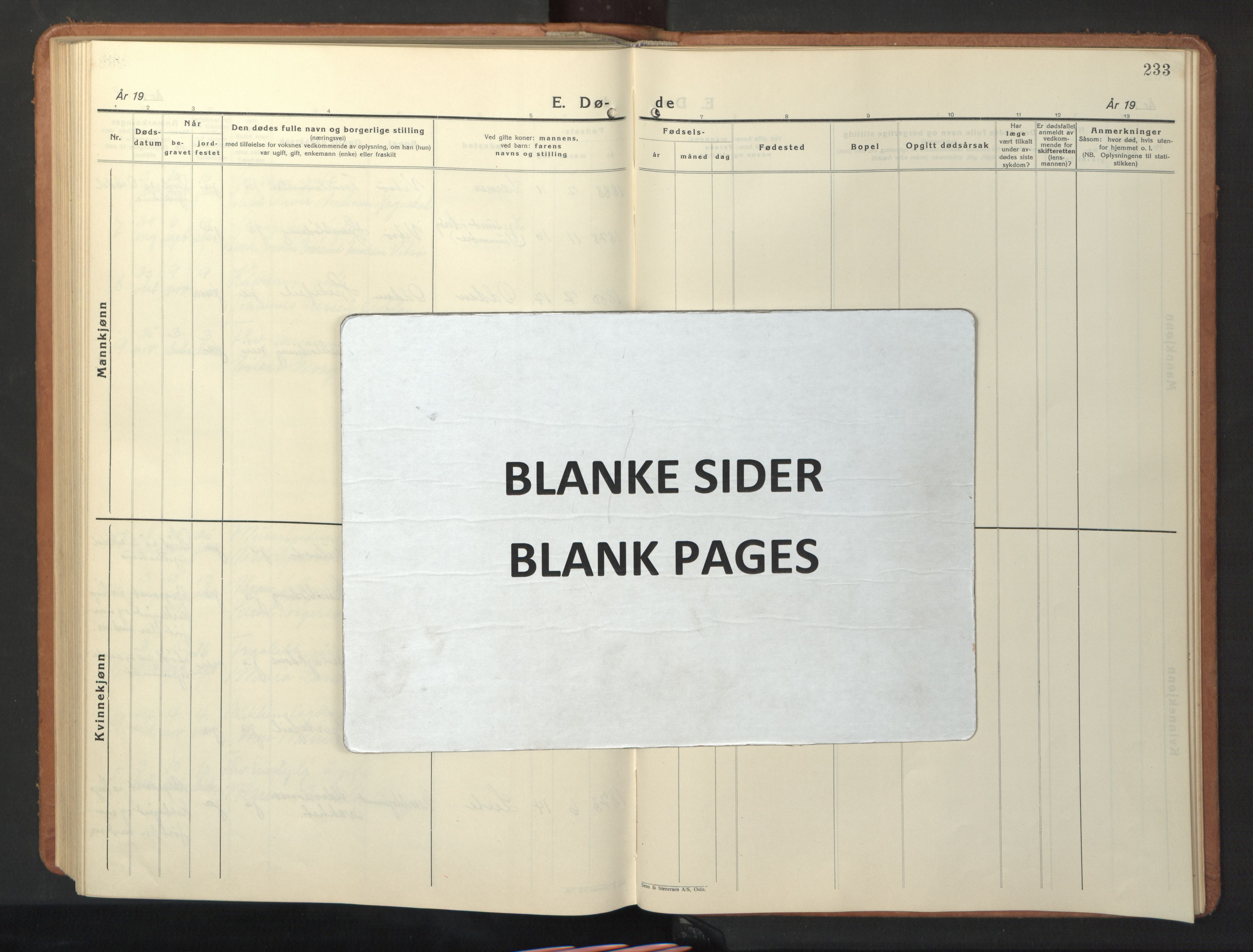 Ministerialprotokoller, klokkerbøker og fødselsregistre - Sør-Trøndelag, SAT/A-1456/630/L0508: Klokkerbok nr. 630C06, 1933-1950, s. 233