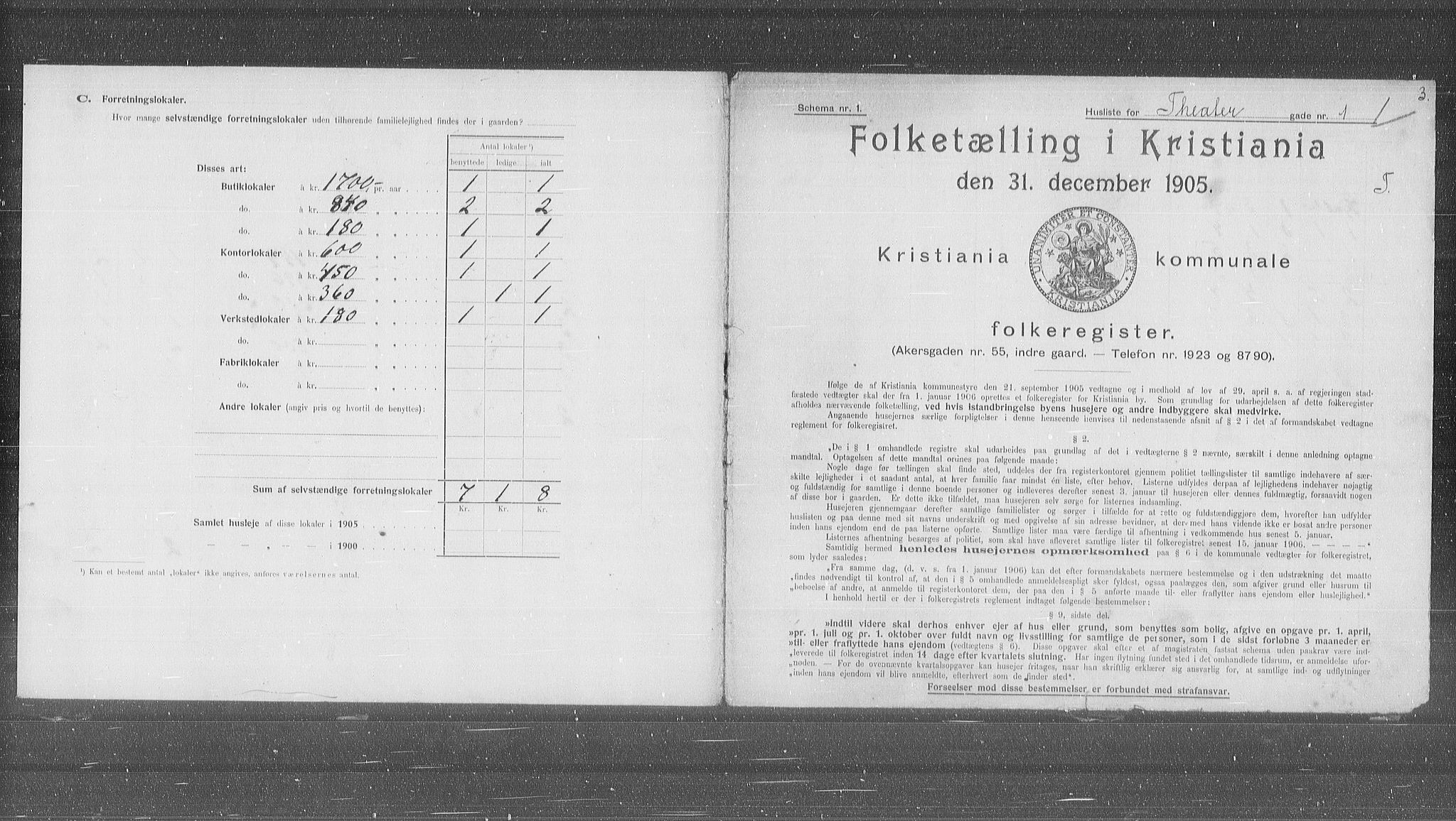 OBA, Kommunal folketelling 31.12.1905 for Kristiania kjøpstad, 1905, s. 56251