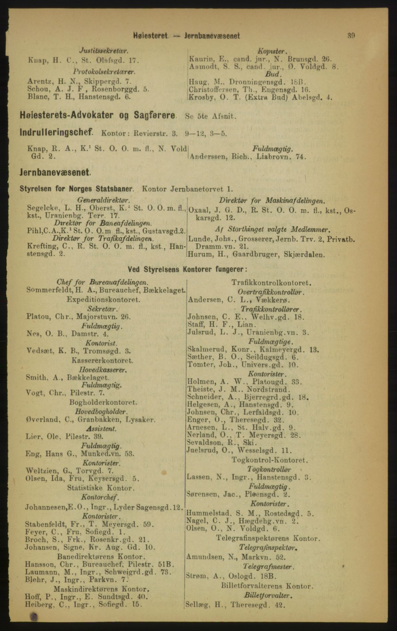 Kristiania/Oslo adressebok, PUBL/-, 1891, s. 39