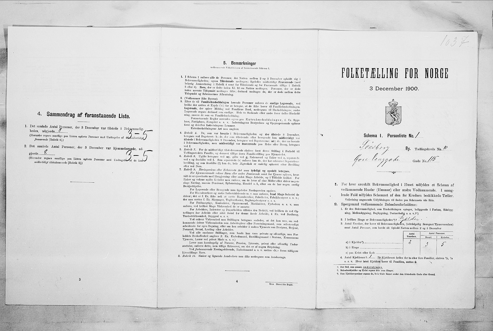 RA, Folketelling 1900 for 0705 Tønsberg kjøpstad, 1900, s. 1412