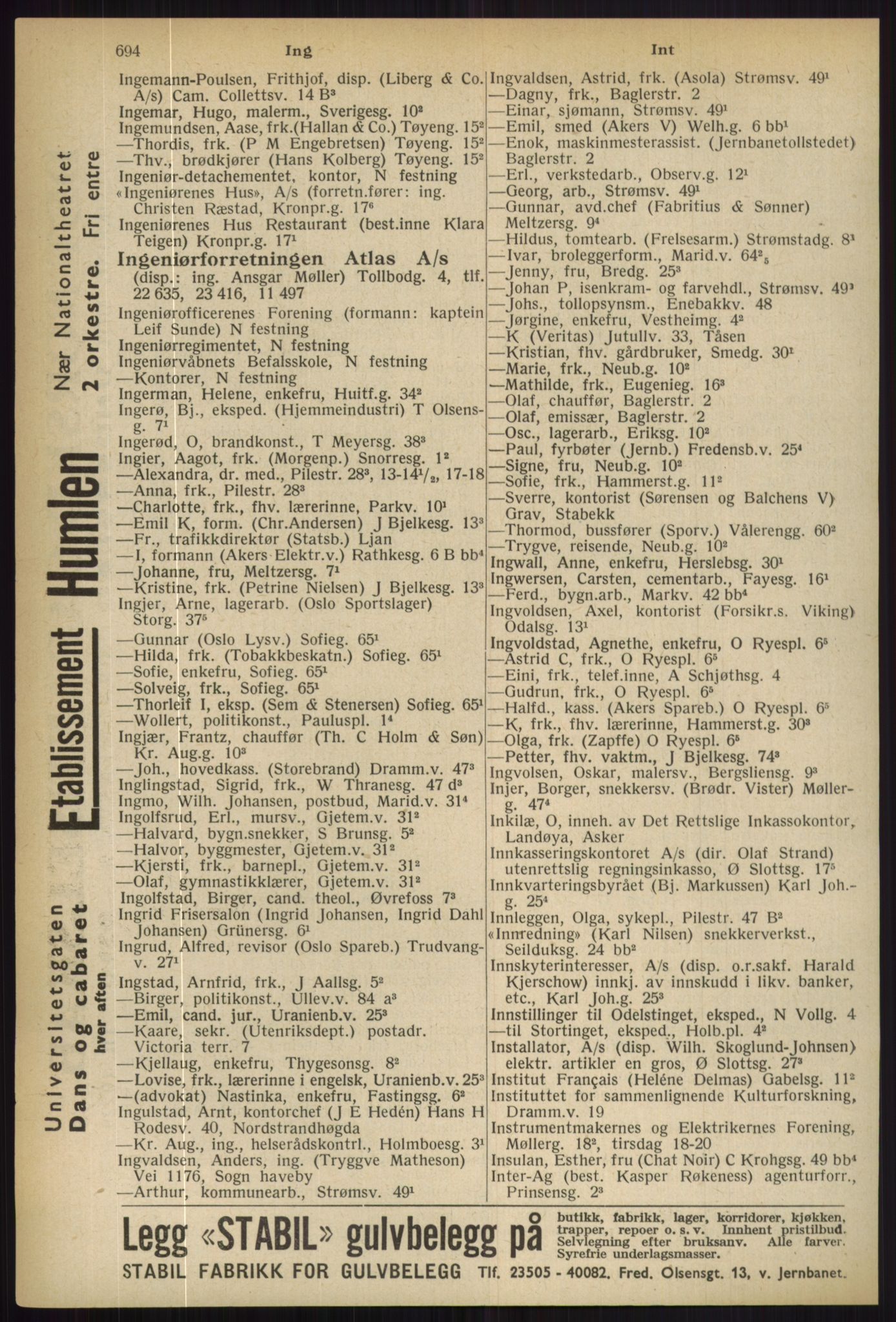 Kristiania/Oslo adressebok, PUBL/-, 1936, s. 694