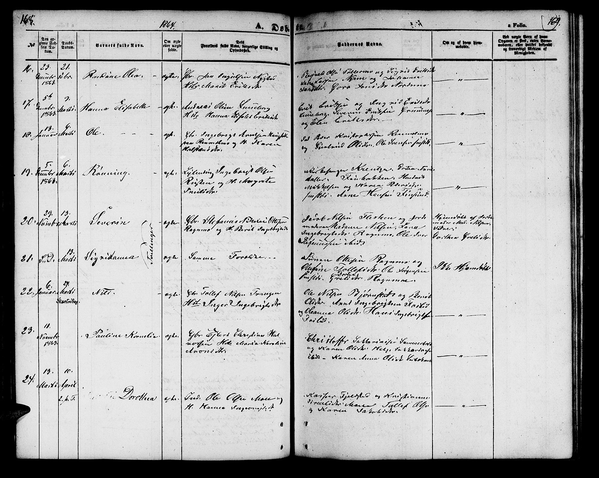 Målselv sokneprestembete, AV/SATØ-S-1311/G/Ga/Gab/L0001klokker: Klokkerbok nr. 1, 1856-1866, s. 168-169