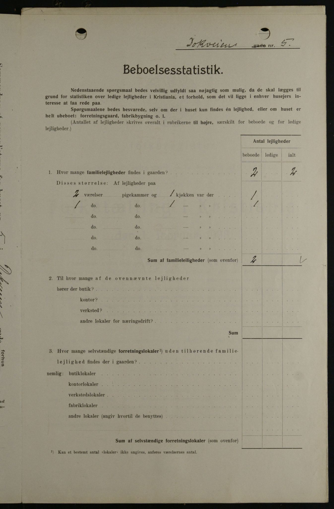 OBA, Kommunal folketelling 1.2.1908 for Kristiania kjøpstad, 1908, s. 14791