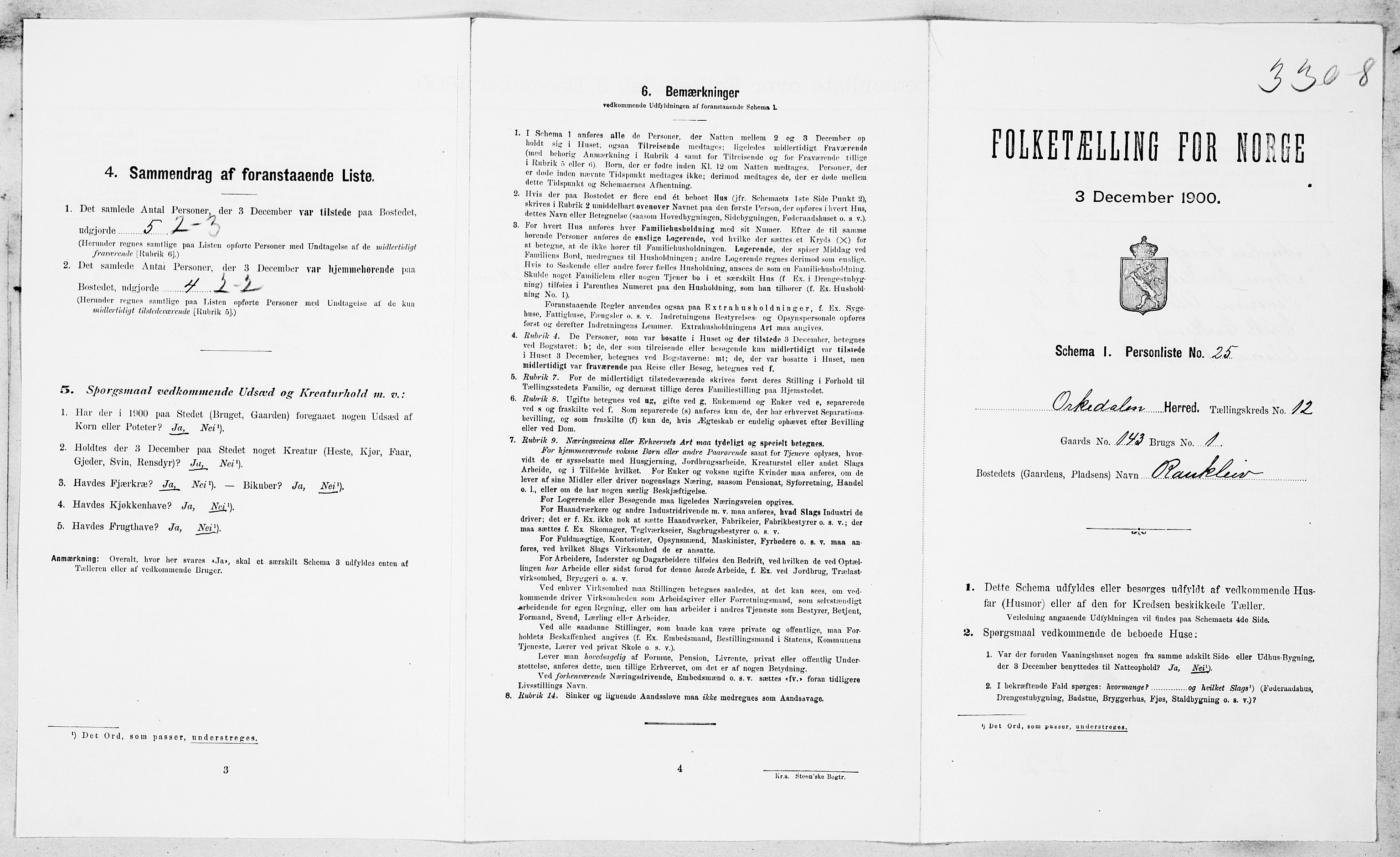 SAT, Folketelling 1900 for 1638 Orkdal herred, 1900, s. 1710
