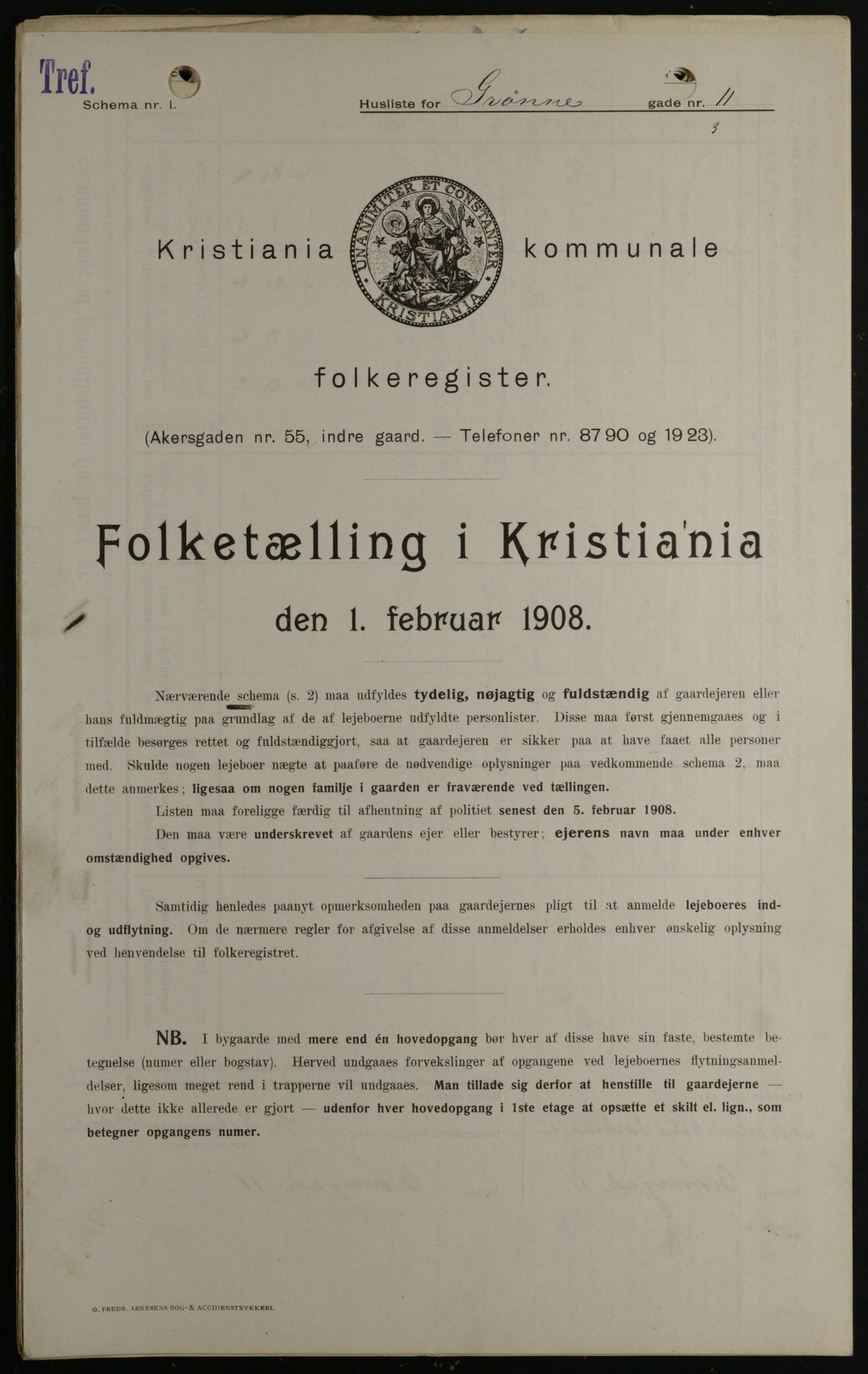 OBA, Kommunal folketelling 1.2.1908 for Kristiania kjøpstad, 1908, s. 29210