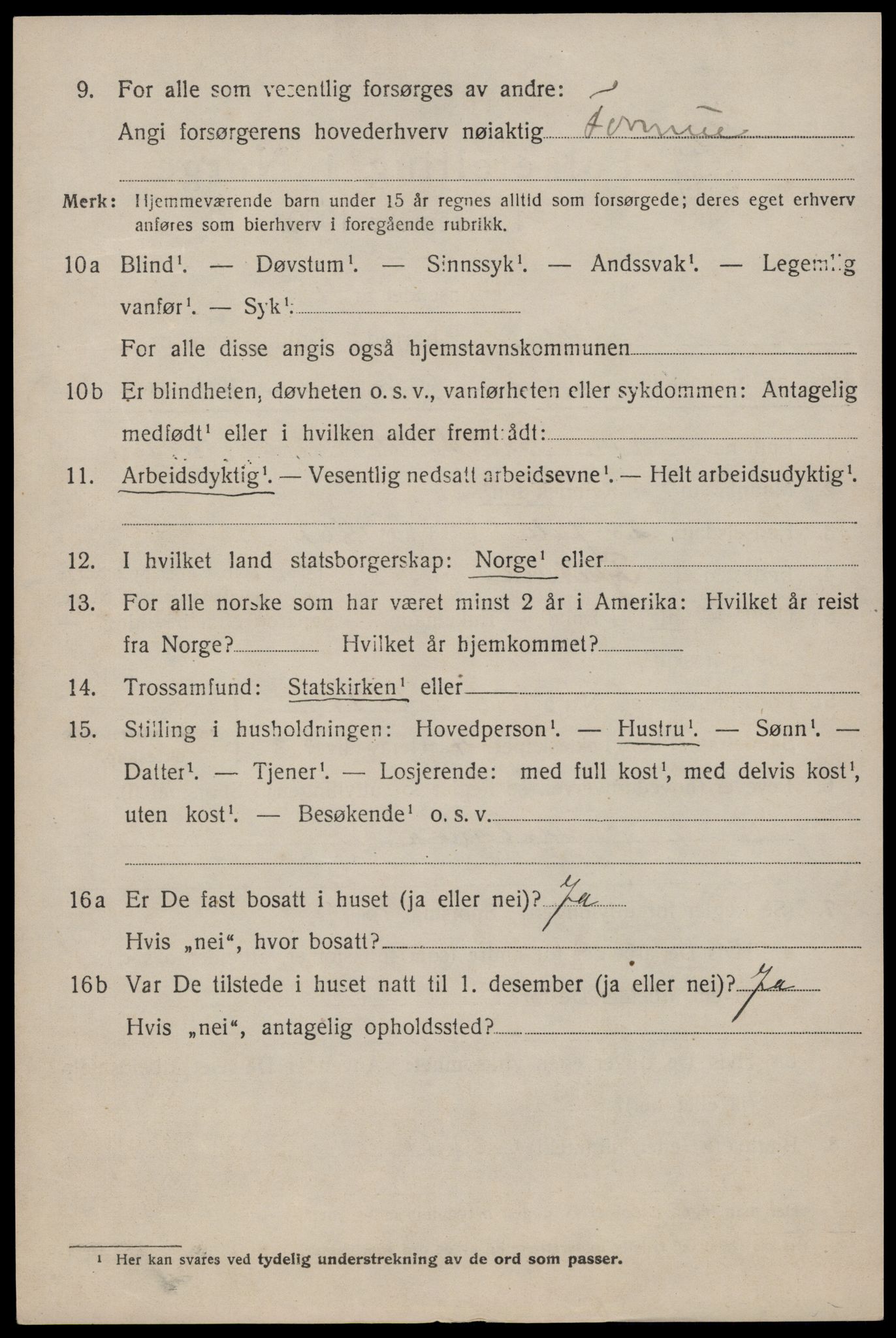 SAKO, Folketelling 1920 for 0831 Fyresdal herred, 1920, s. 4286