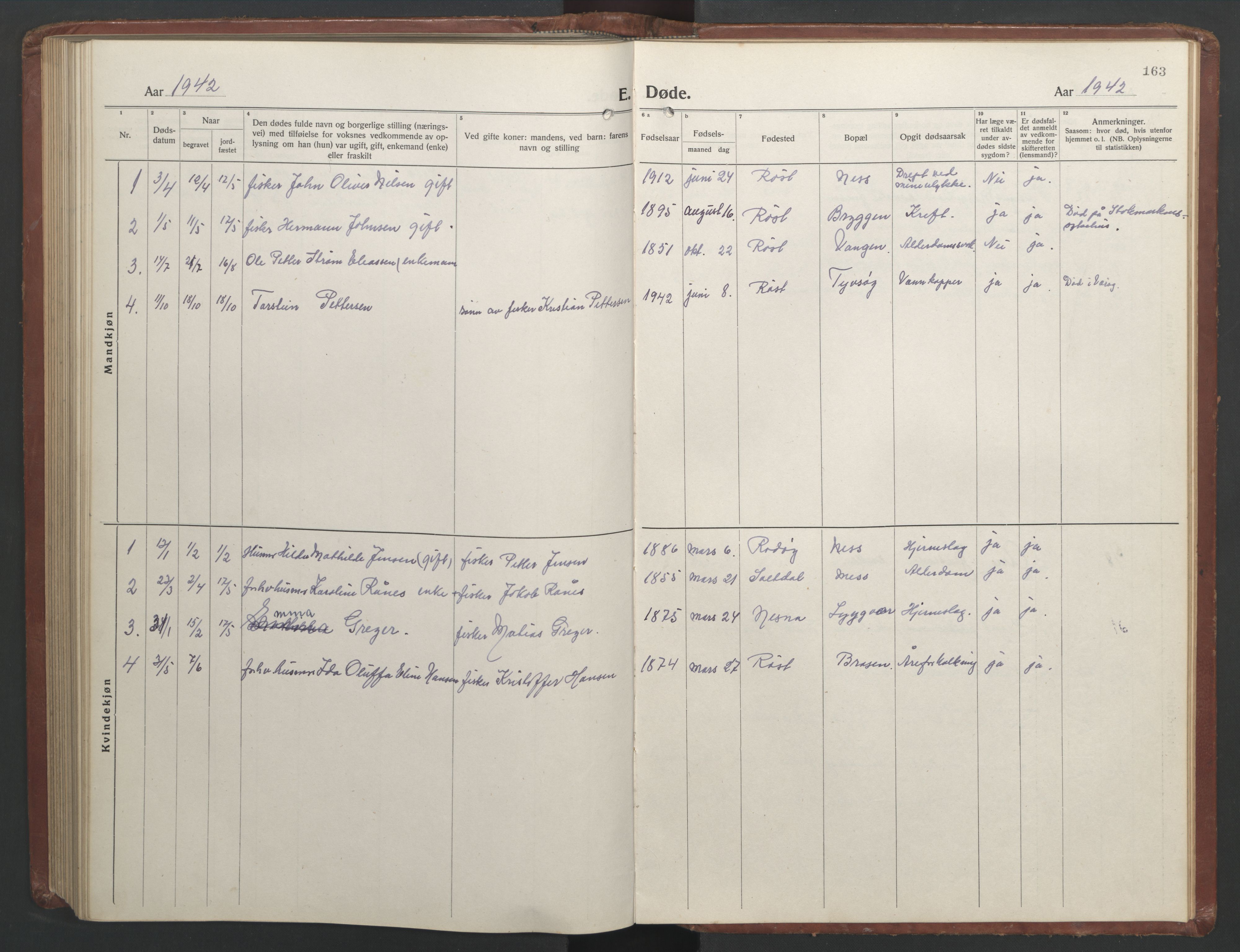 Ministerialprotokoller, klokkerbøker og fødselsregistre - Nordland, AV/SAT-A-1459/808/L0132: Klokkerbok nr. 808C03, 1920-1946, s. 163