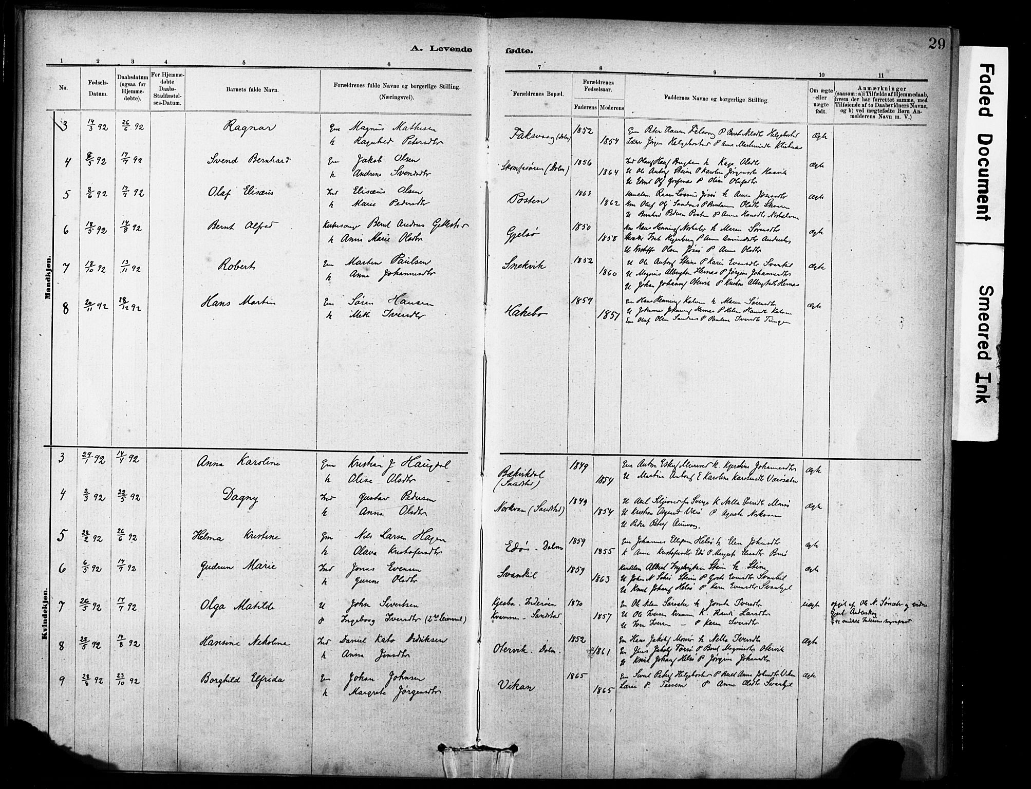 Ministerialprotokoller, klokkerbøker og fødselsregistre - Sør-Trøndelag, AV/SAT-A-1456/635/L0551: Ministerialbok nr. 635A01, 1882-1899, s. 29